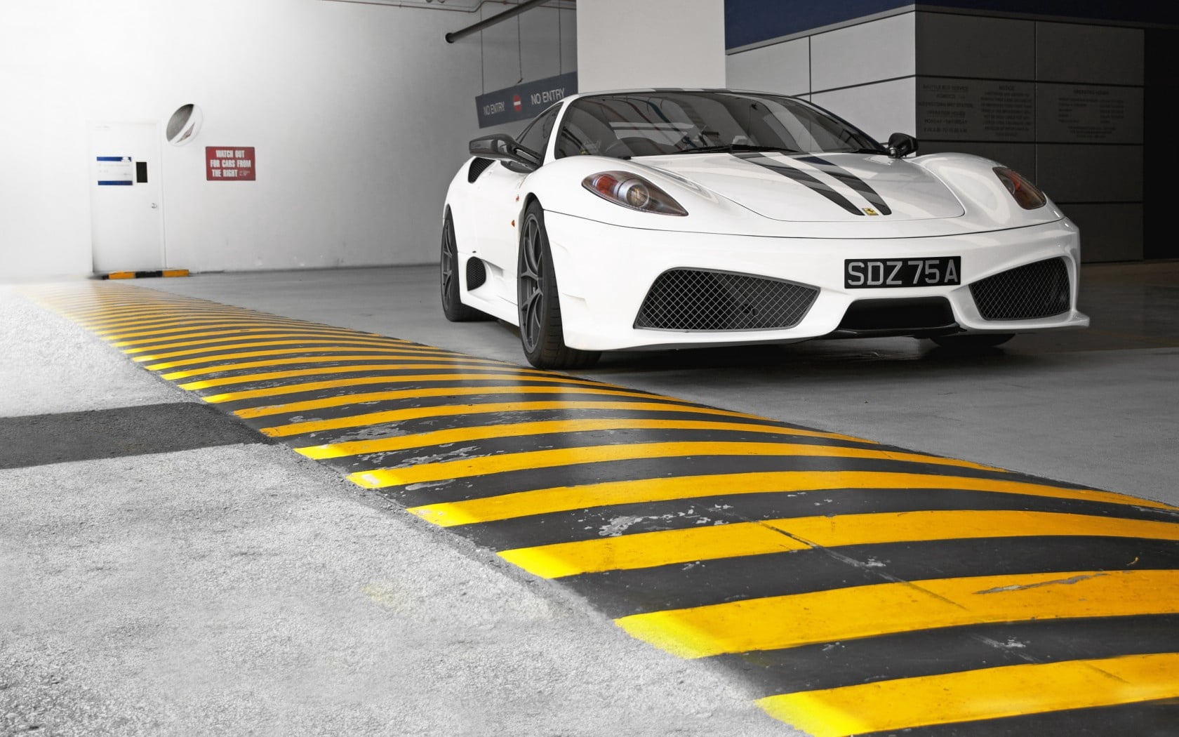 design, mode of transportation, sports Race, supercar, asphalt, traffic, sign, engine, security, speed, ferrari, yellow, tire, road, parking Lot, sports Car, HD Wallpaper