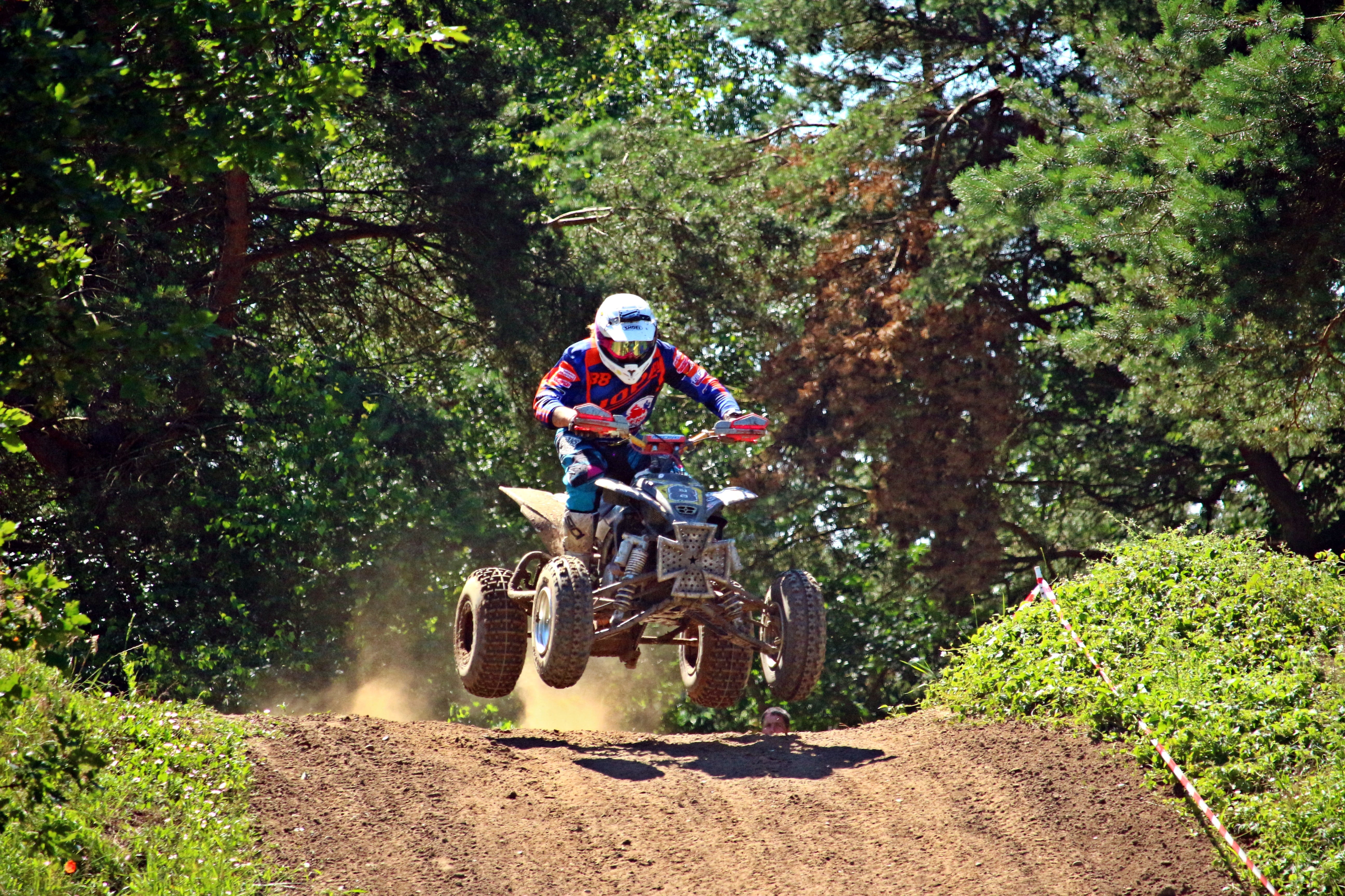 race, 5K, Quad, outdoors, racing, helmet, sport, ride, sports Race, Motorcycle, nature, atv, crash helmet, forest, mode of transportation, motion, headwear, HD Wallpaper