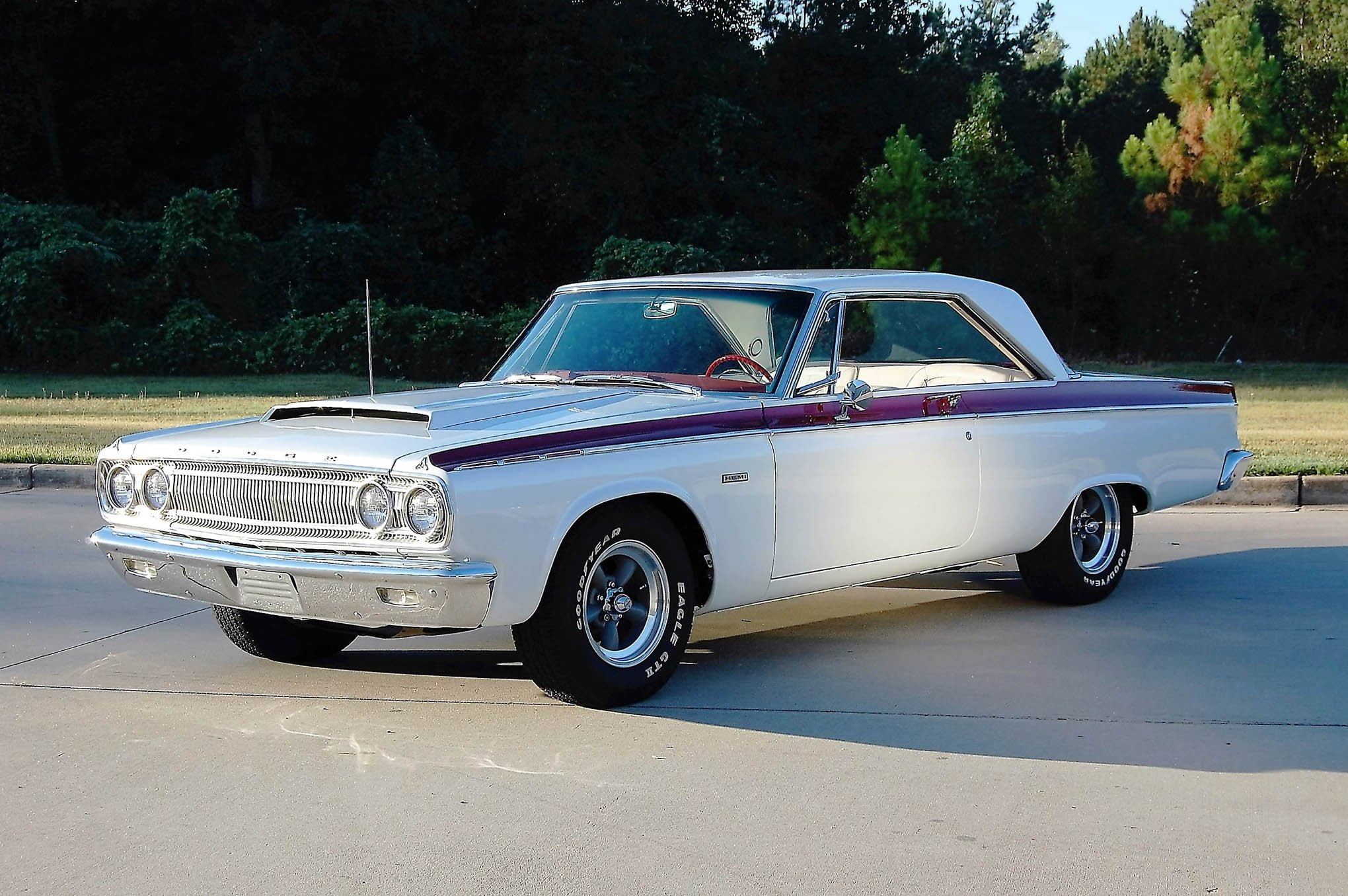 mopar, cars, dodge, 1965, coronet, white, ramcharger, 1080P, HD Wallpaper