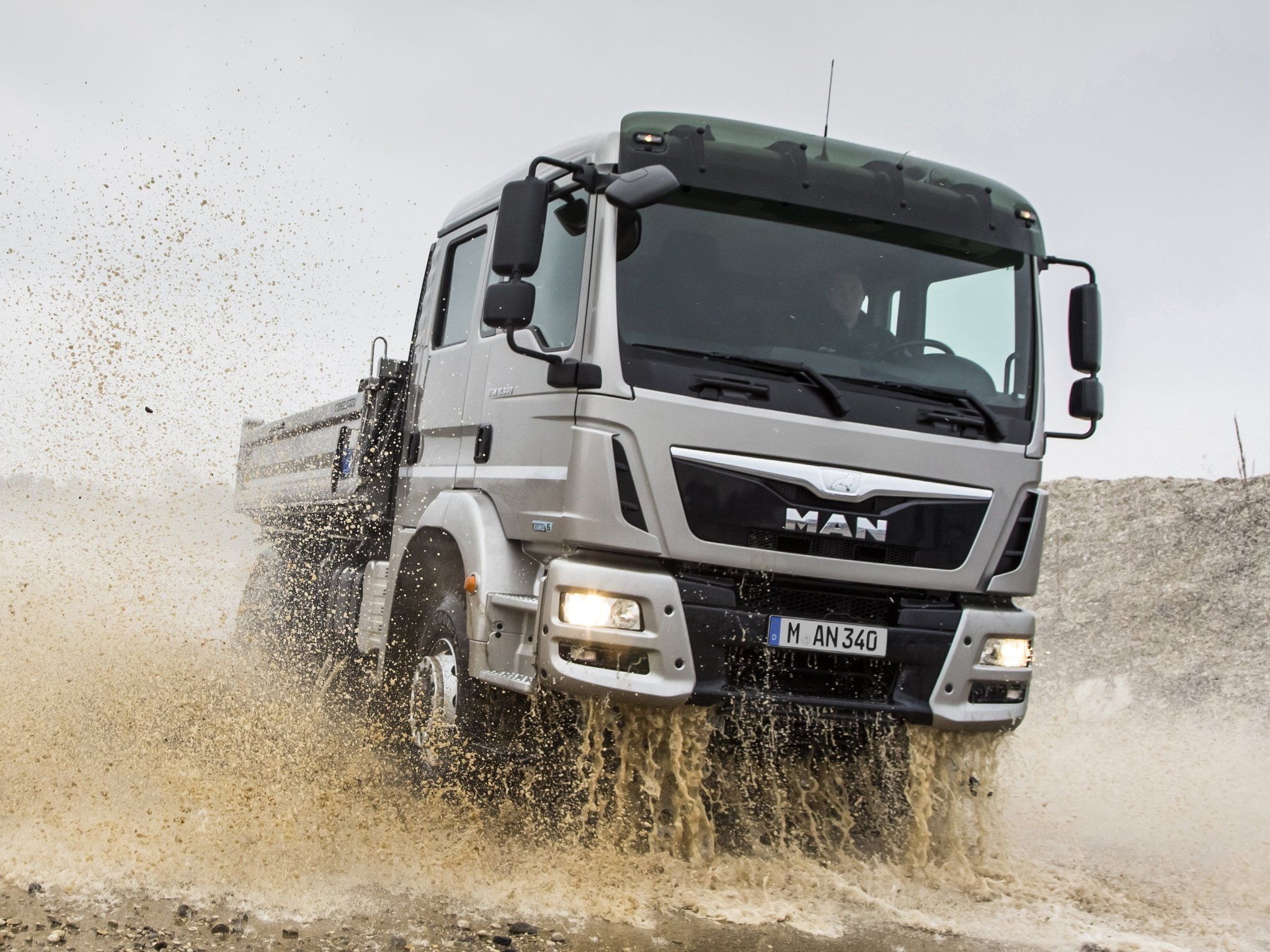 meiller kipper, man, tractor, cab, dumptruck, 18 340, 2012, crew, fak, 1080P, tgm, semi, HD Wallpaper