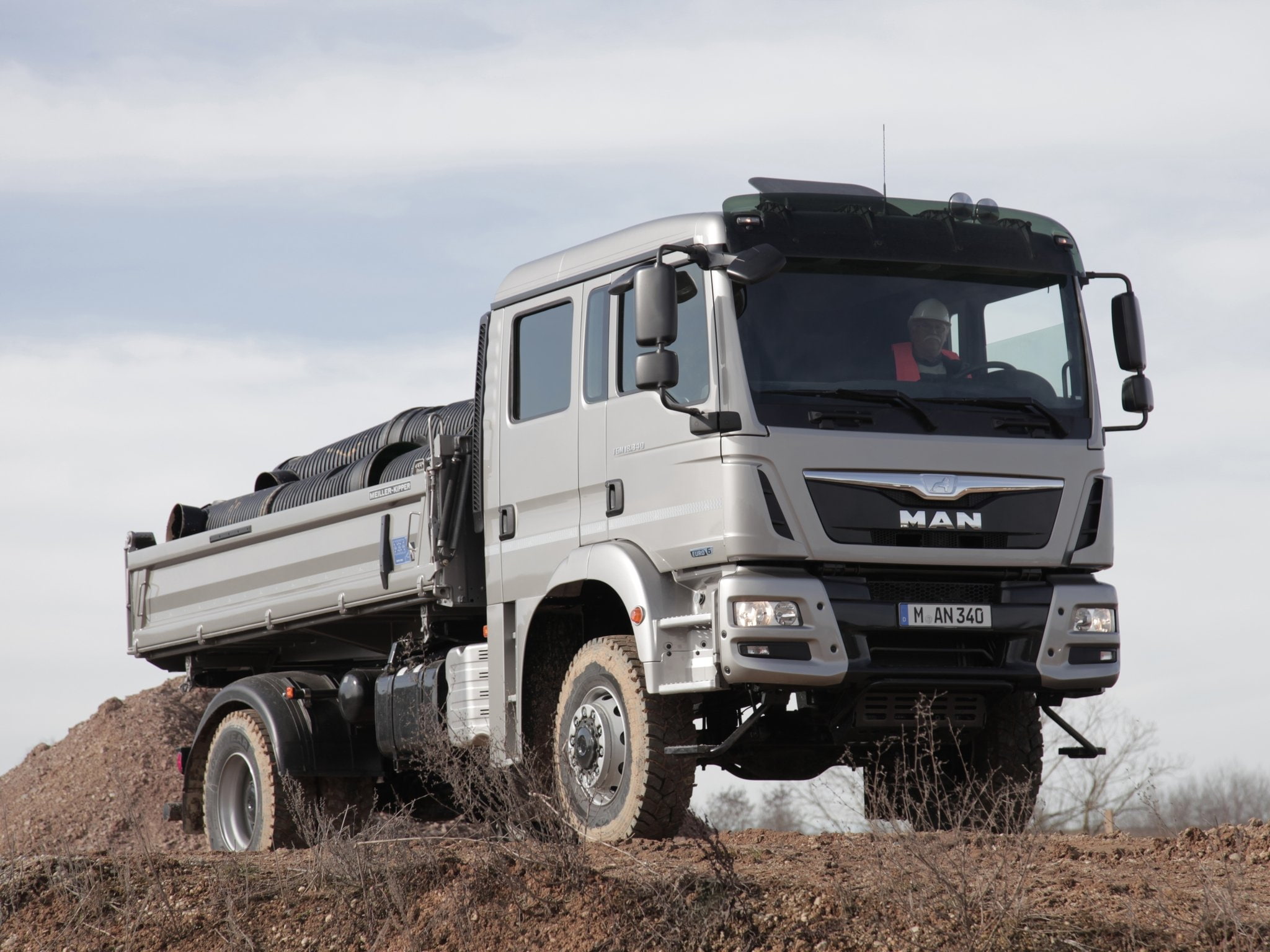 dumptruck, cab, semi, meiller kipper, 2012, man, tgm, tractor, fak, 18 340, crew, 1080P, HD Wallpaper