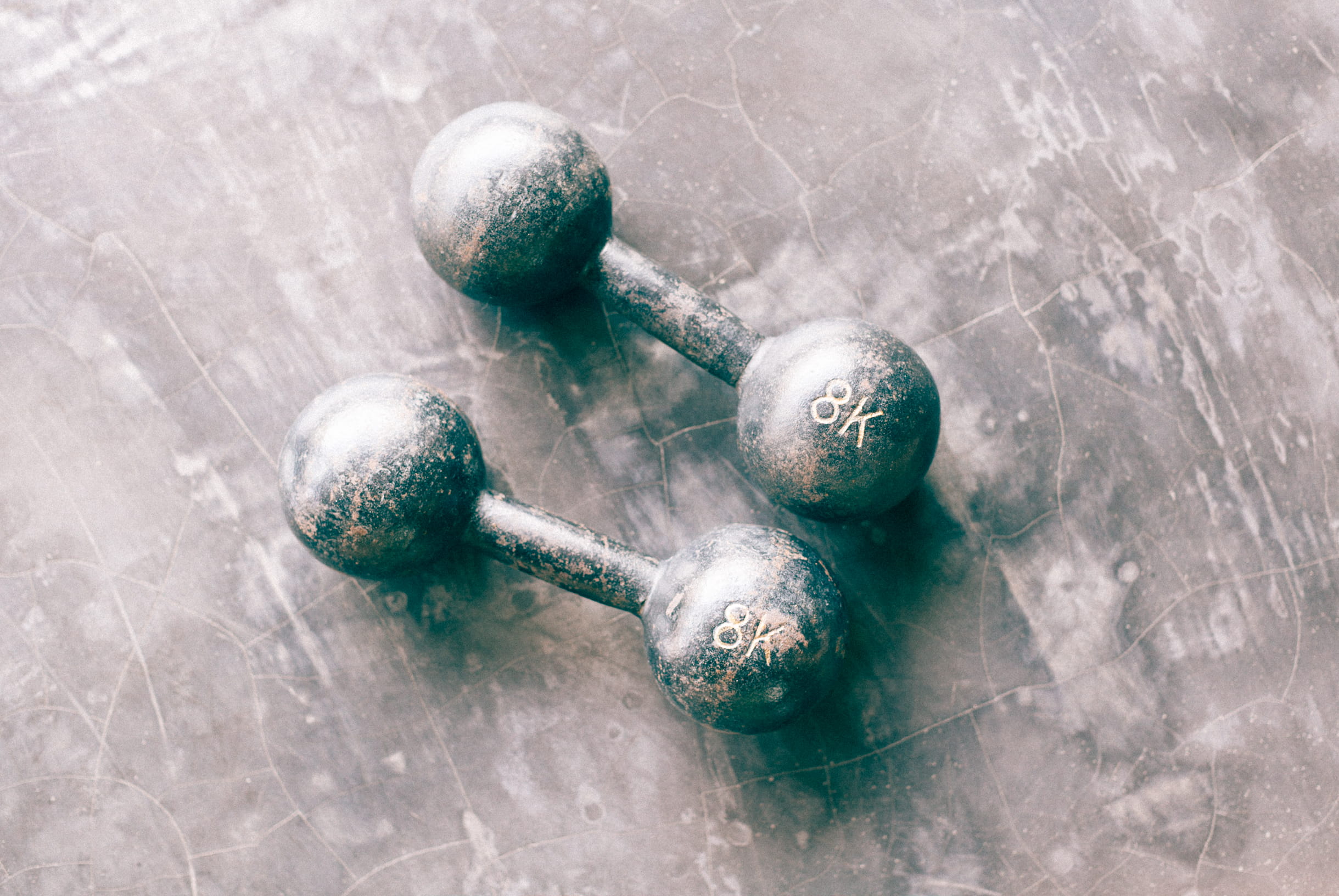 gray, bodybuilding, close-up, sport, cold temperature, 1080P, green color, 8K, photography, weight, dumbbells, marble, indoors, wood - material, leisure games, HD Wallpaper