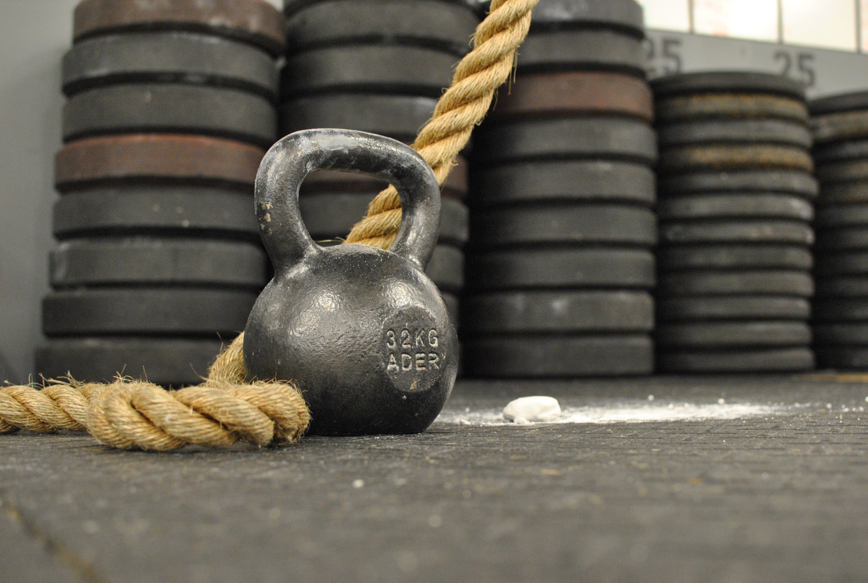 Sports weight, Rope, Weight, Kettlebell, Weight 32 kg, Crossfit, 2K, HD Wallpaper
