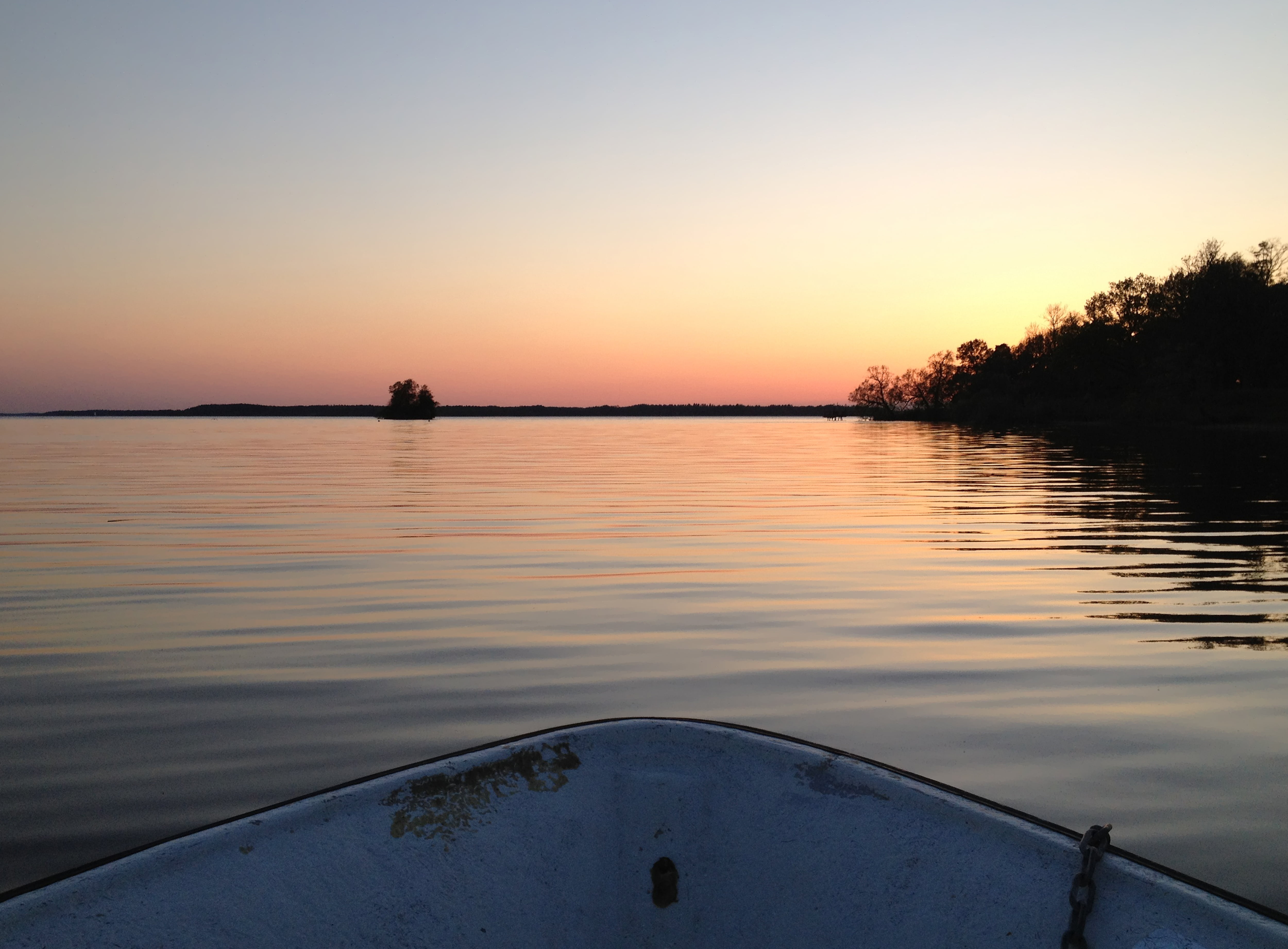 boat, reflection, sky, beauty in nature, nautical vessel, lake mälaren, silhouette, sunset, still, summer, plant, sweden, scenics - nature, lake, water, HD Wallpaper