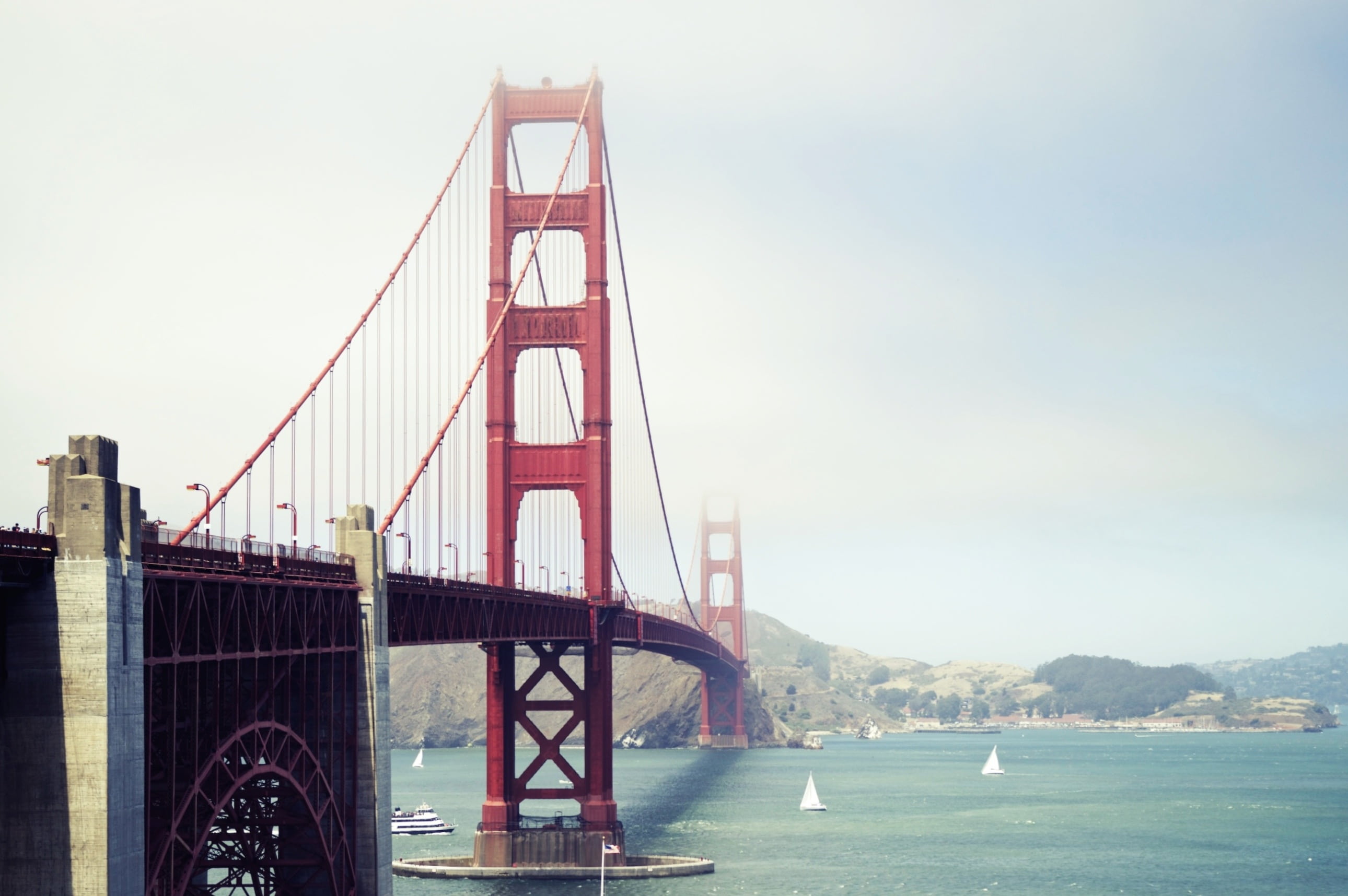 clouds, 2K, travel, san francisco, mountains, tourism, gate, water, built structure, coast, nature, california, connection, san, golden gate bridge, francisco, HD Wallpaper