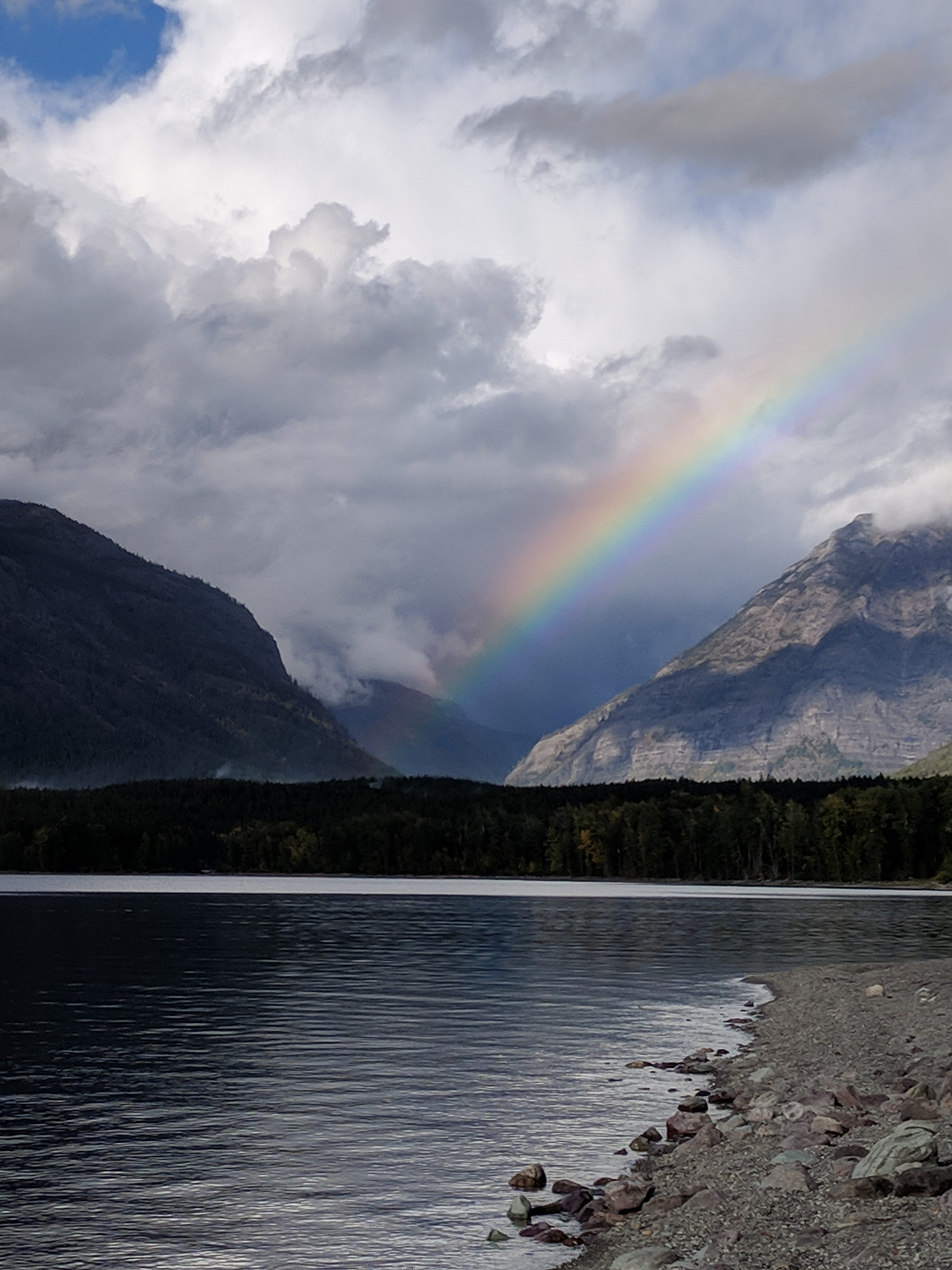 4K, tranquil scene, idyllic, waterfront, lake mcdonald, nature, glacier national park, rainbow, mountain, mountain peak, scenics - nature, montana, lake, Phone HD Wallpaper