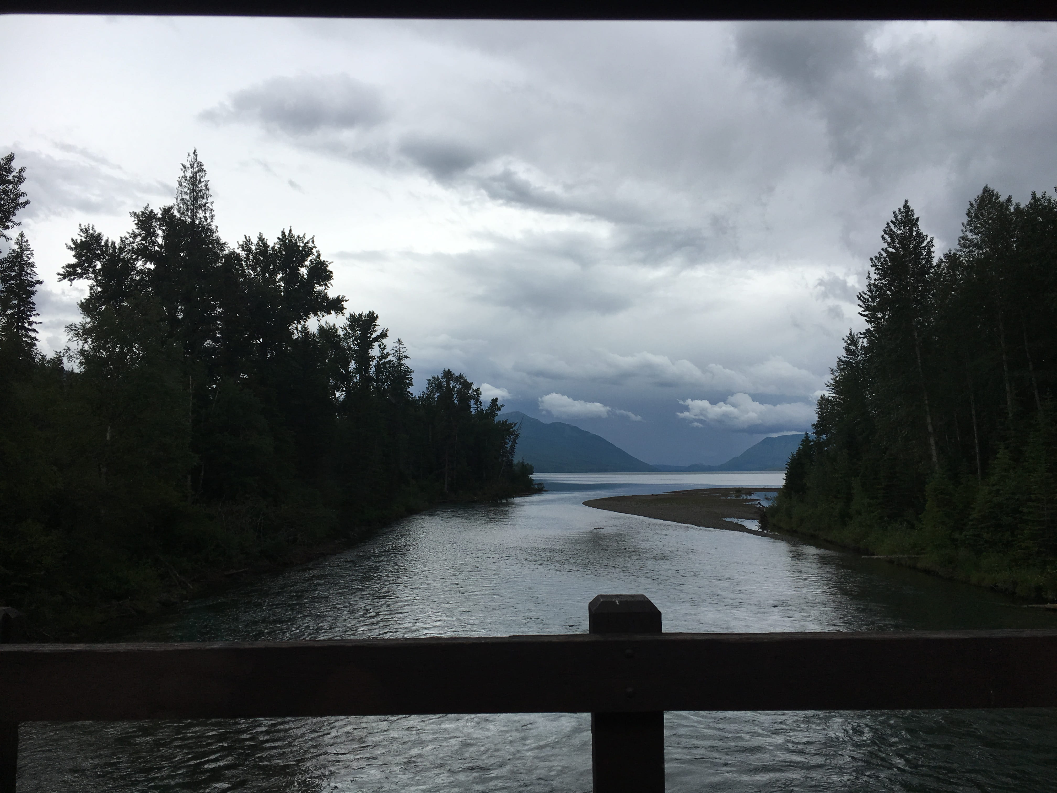 tree, bridge, outdoors, montana, day, river, idyllic, clouds, cloud - sky, tranquil scene, connection, 216 n lake mcdonald rd, lake, glacier national park, HD Wallpaper