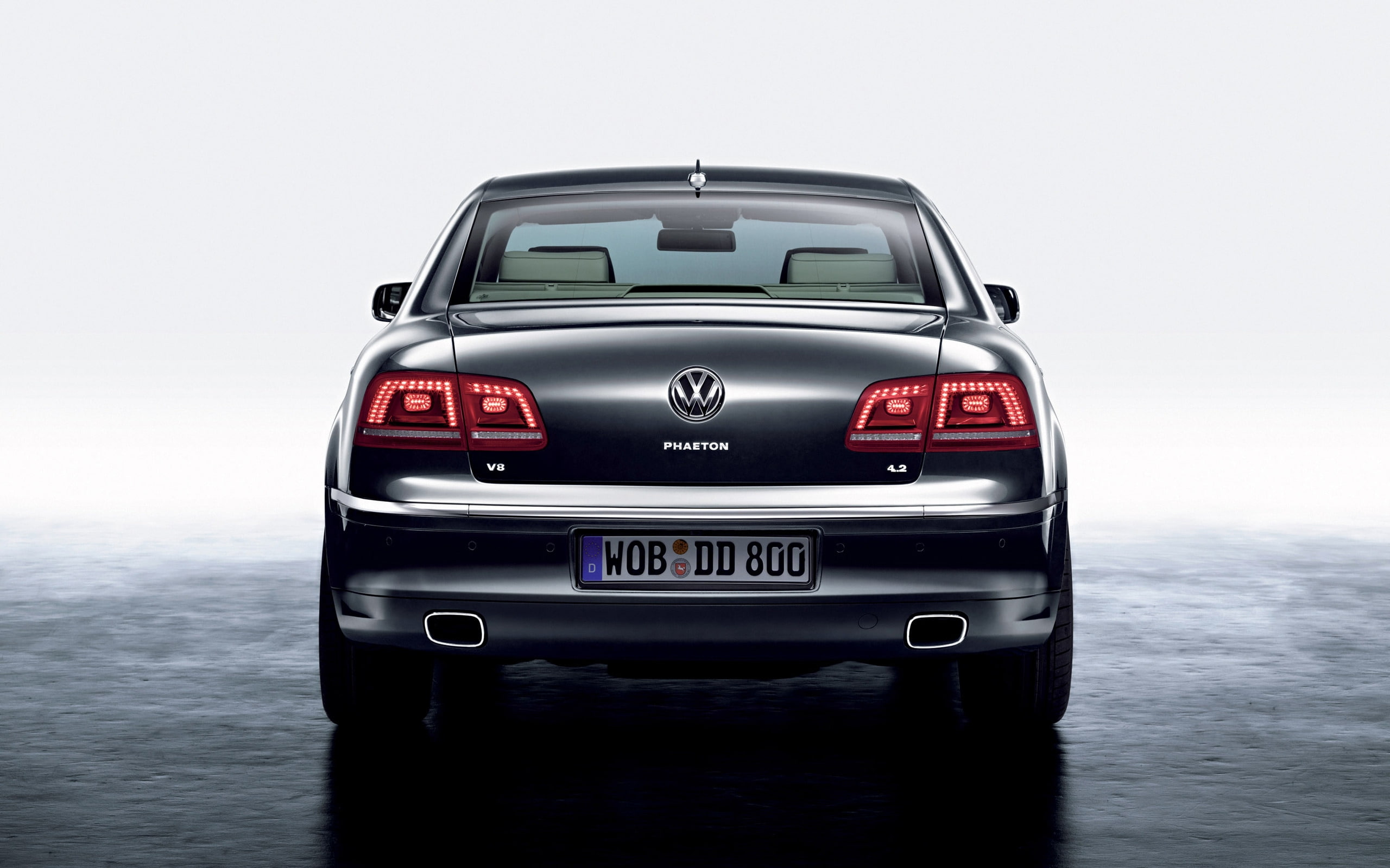 volkswagen, passat, 2K, phaeton, black, rear, HD Wallpaper