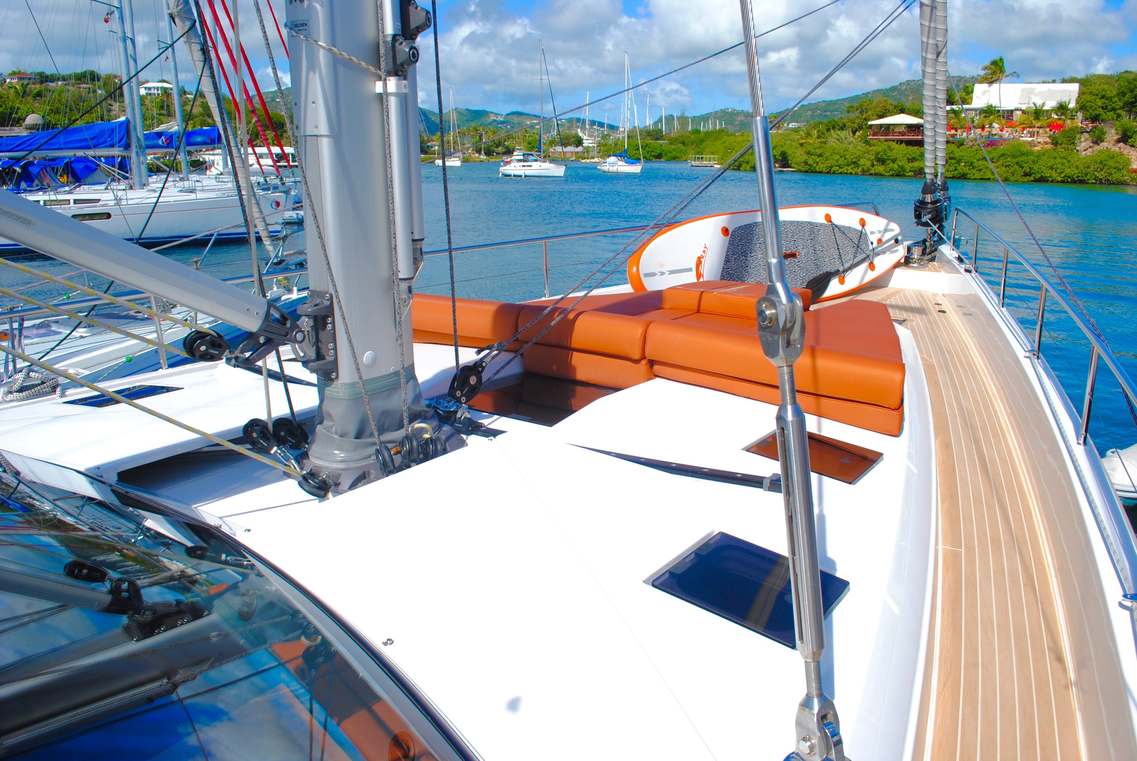 water, sunlight, adventure, deck, swimming pool, lifestyle, luxury lifestyle, sail boat, bow, boat, transportation, west indies, nautical, nature, mode of transportation, HD Wallpaper
