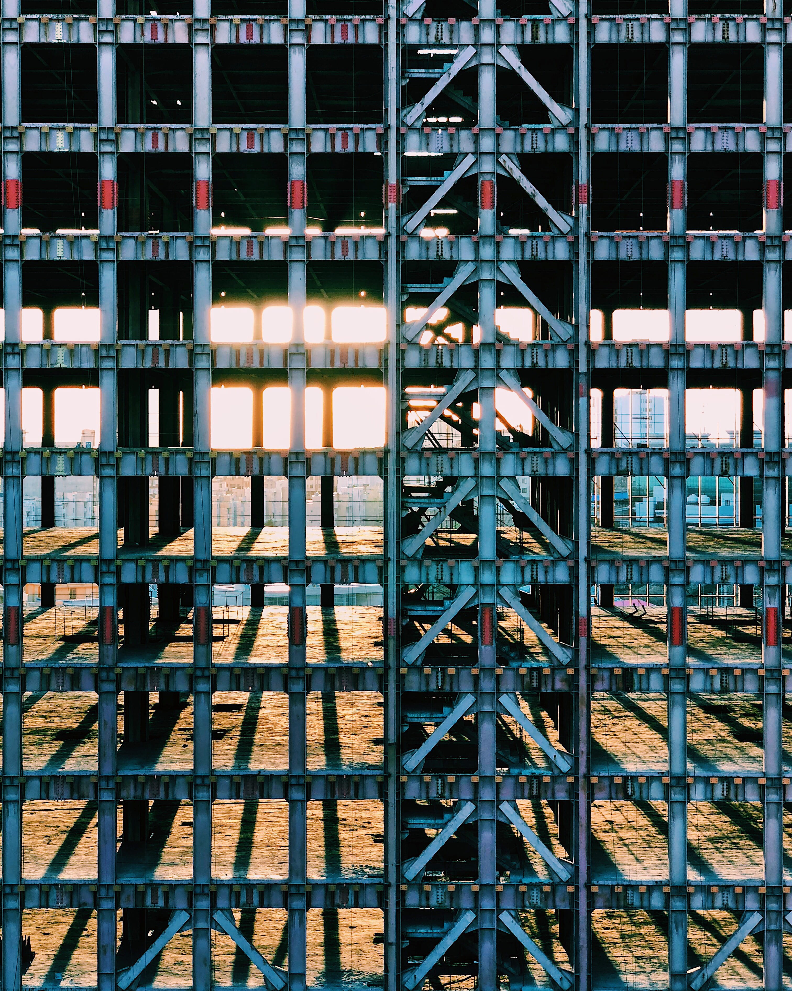 business, wood - material, shadow, metal, illuminated, 2K, street, indoors, no people, building, industry, built structure, lines, in a row, metalic, frame, Phone HD Wallpaper