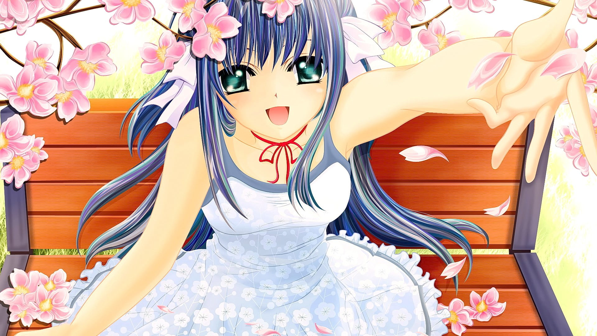 design, 1080P, open mouth, representation, outdoors, anime, clothing, pattern, anime girls, art and craft, Shuffle!, close-up, creativity, brunette, no people, HD Wallpaper