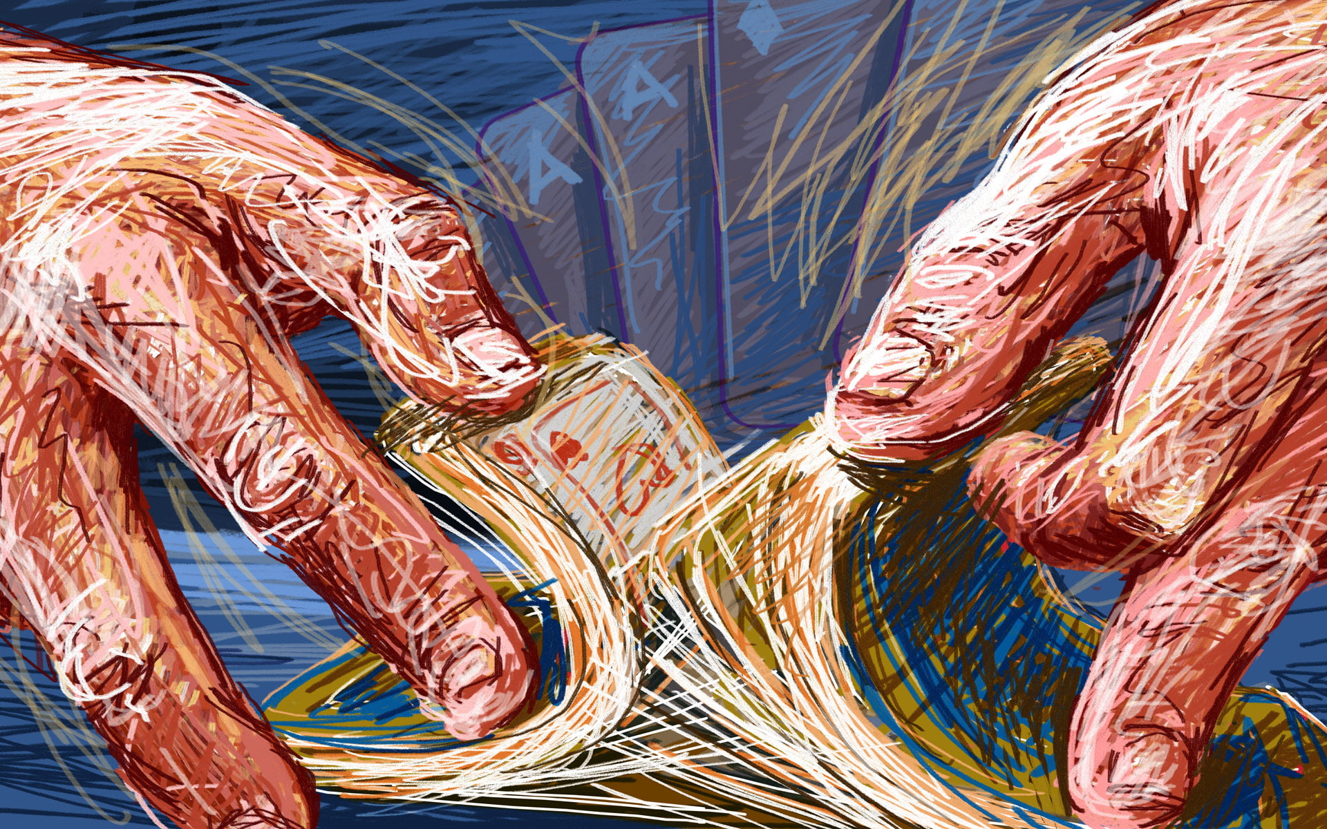 shuffled, artistic, 1080P, card, playing, drawing, hd, HD Wallpaper