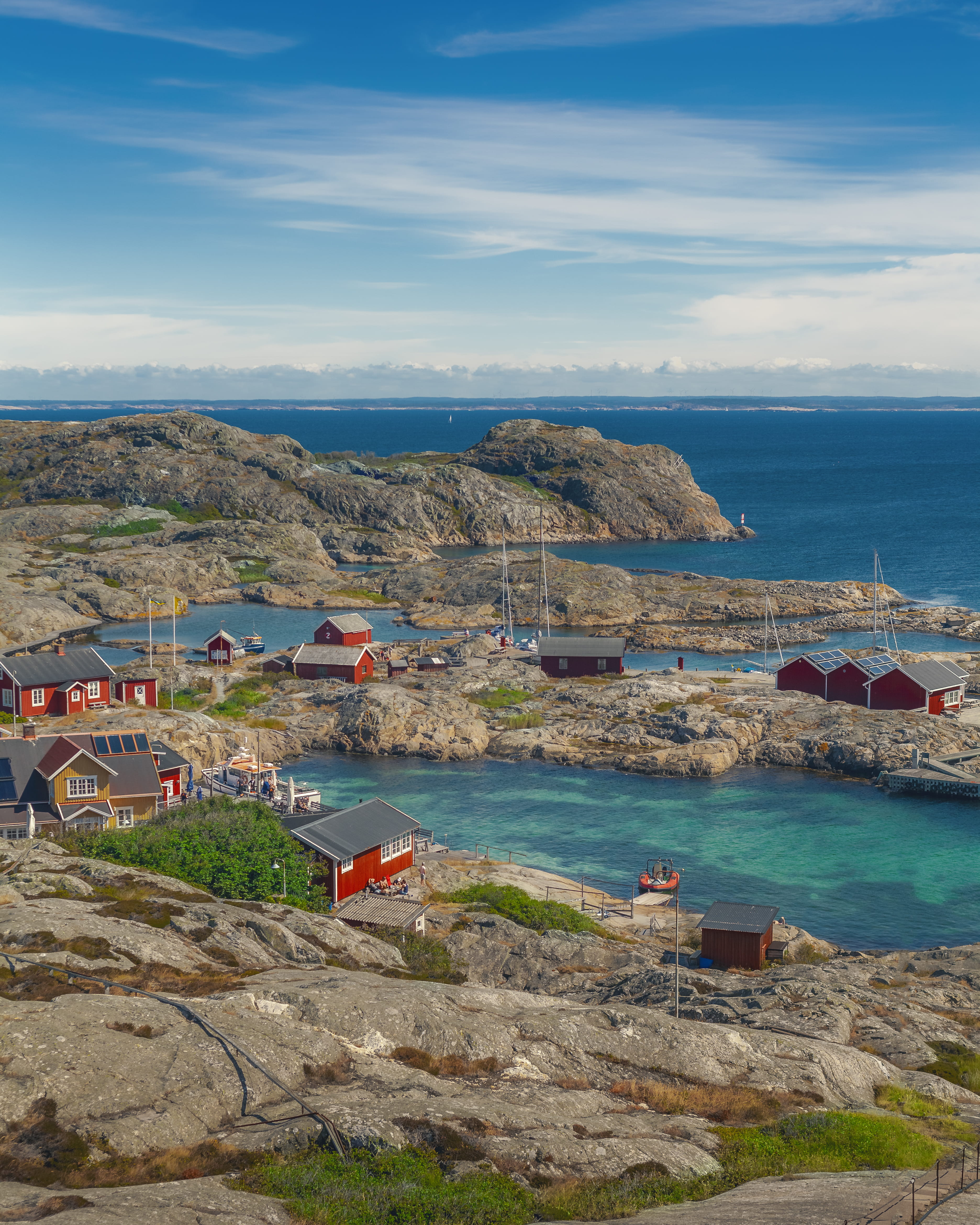 beach, famous Place, horizon, rock - Object, scenics, summer, water, harbor, cultures, rock, europe, bay Of Water, bohuslän, town, near, boat, sky, mountain, Phone HD Wallpaper