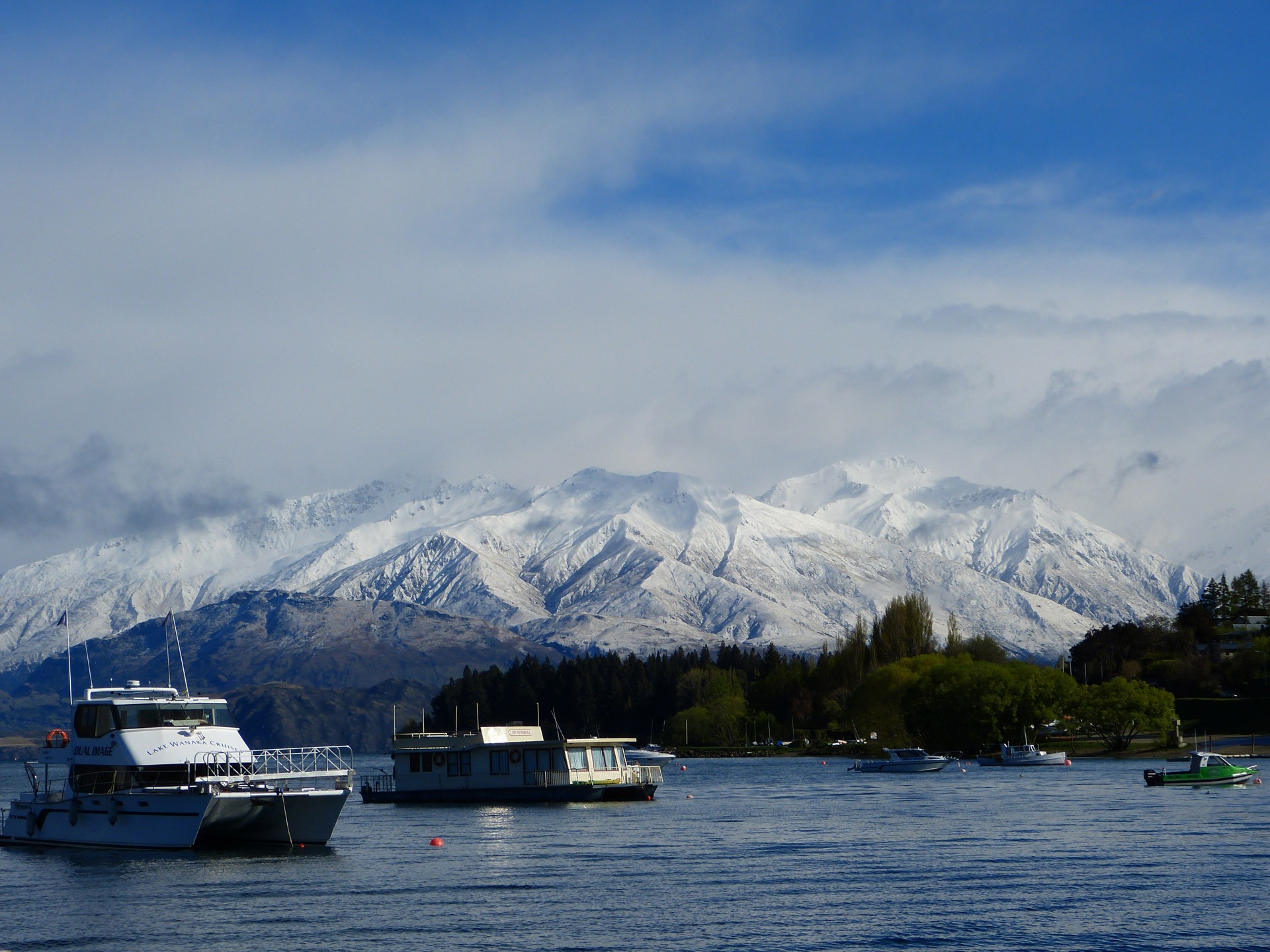 mountain range, scenics - nature, 1080P, mode of transportation, cold temperature, cloud - sky, nautical vessel, outdoors, snowcapped mountain, snow, mountains, HD Wallpaper