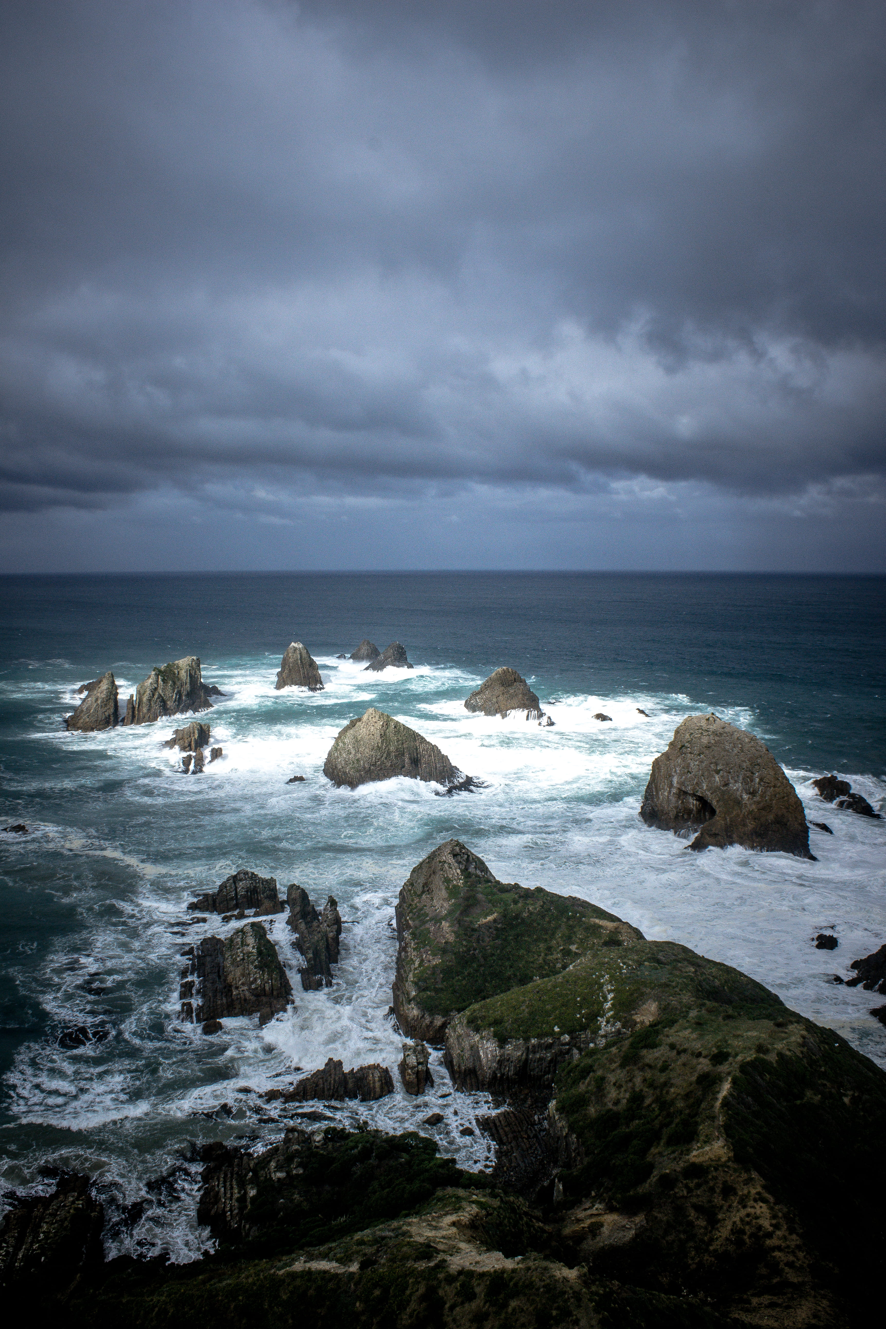 big, new zealand, overcast, outdoors, nature, 5K, scenics - nature, power in nature, waves, landscape, large, force, horizon, beauty in nature, ominous, Phone HD Wallpaper