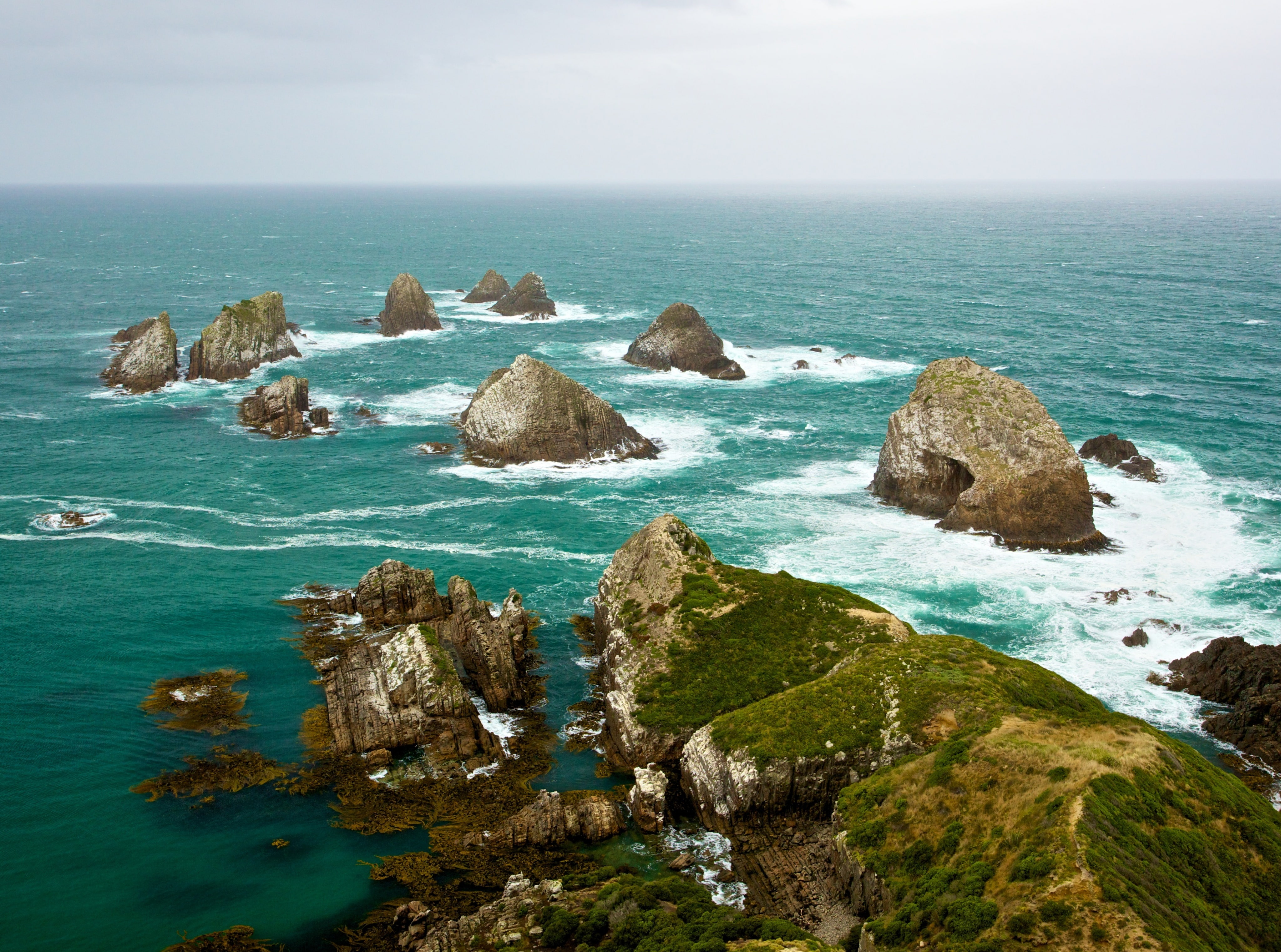 day, horizon over water, NuggetPoint, looking, idyllic, Travel, beauty in nature, Oceania, New Zealand, nuggets, Otago, land, beach, point, outdoors, HD Wallpaper
