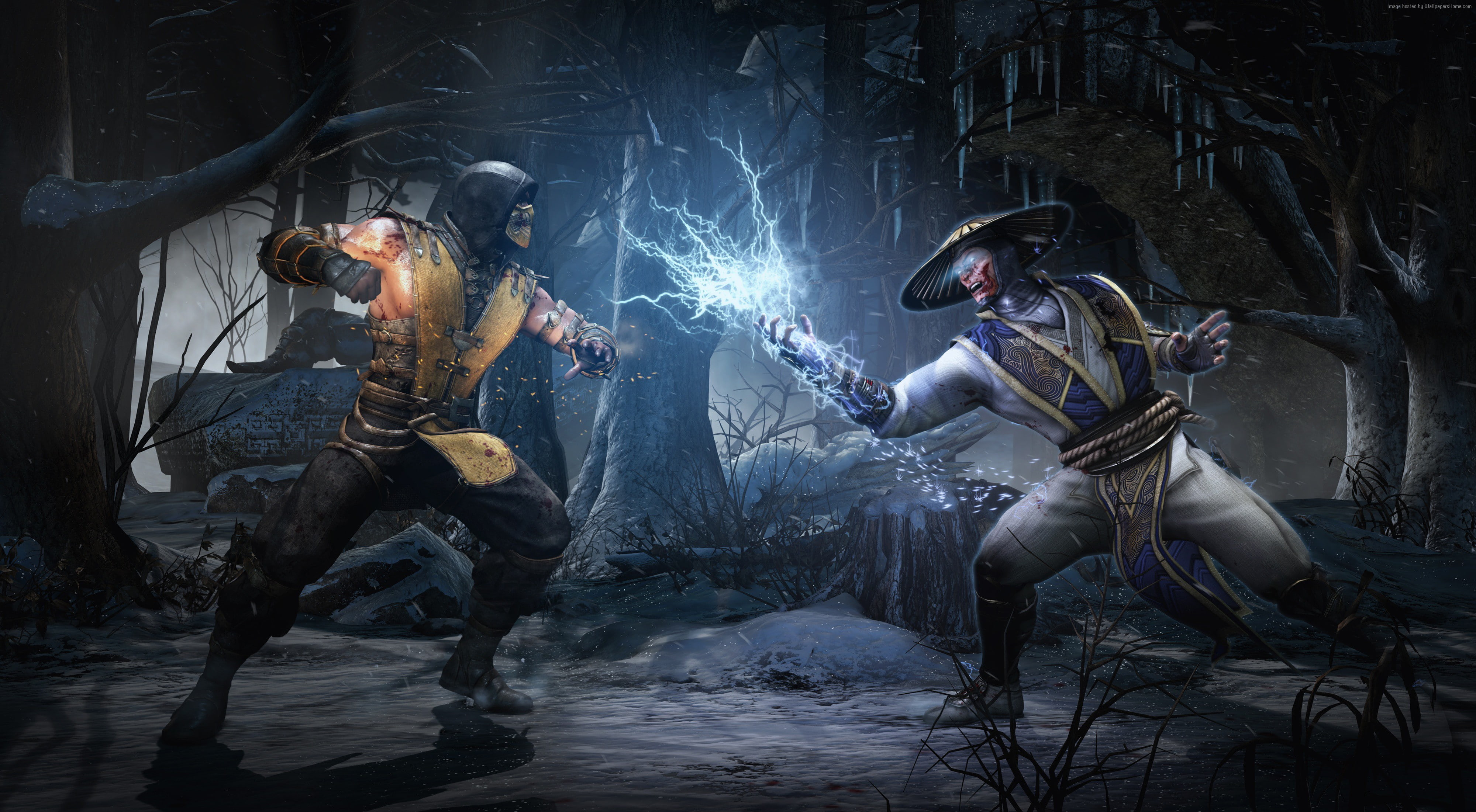 illuminated, outdoors, PC, Mortal Kombat X, water, mid adult, arts culture and entertainment, headwear, holding, 4k, screenshot, full length, raiden, motion, HD Wallpaper