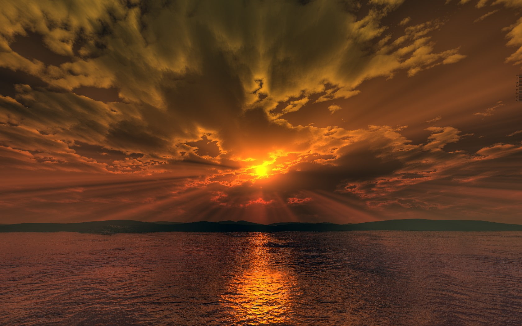 scenics - nature, sunbeam, sea, water, cloud - sky, tranquility, tranquil scene, outdoors, 720P, sunlight, idyllic, nature, waterfront, no people, orange color, HD Wallpaper