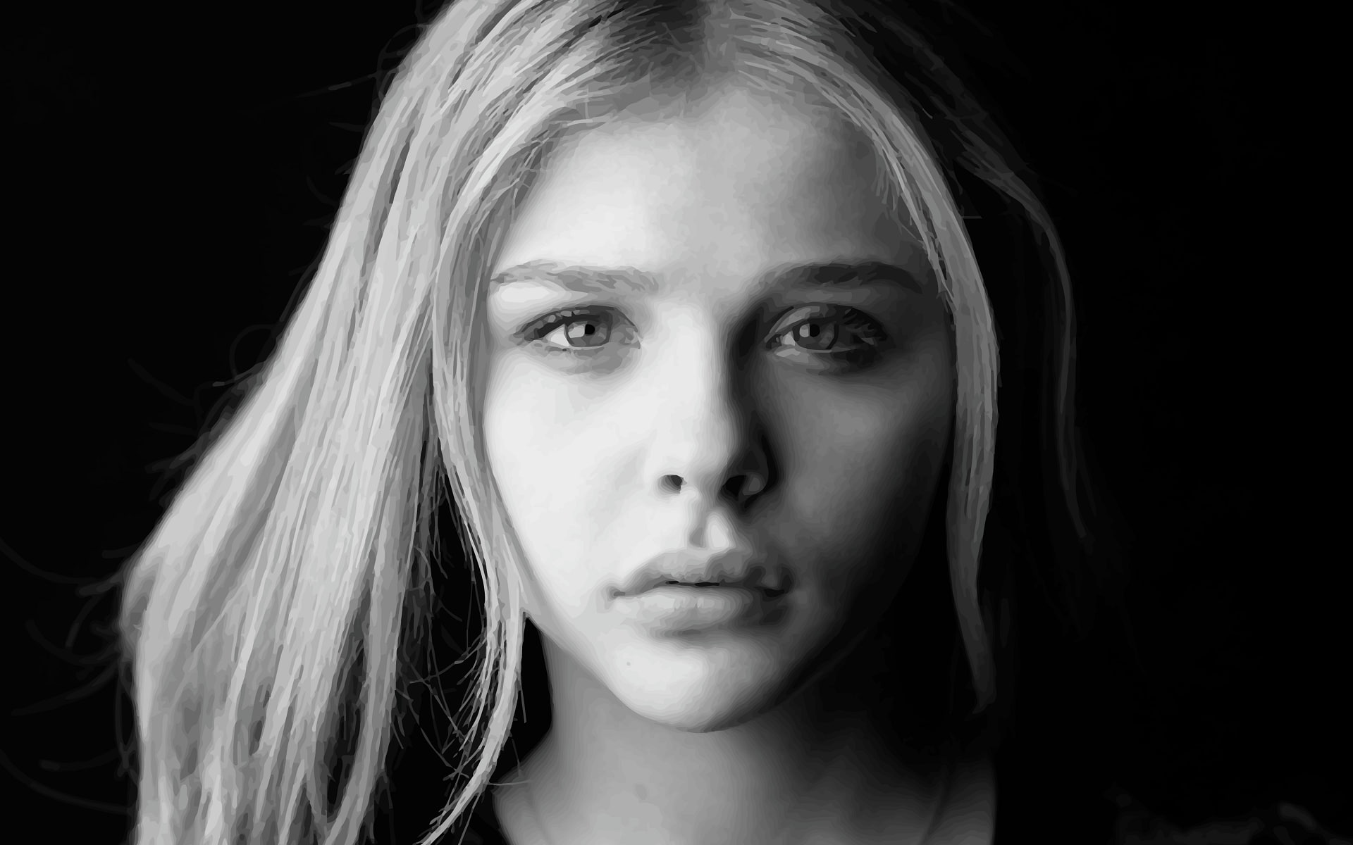 headshot, contemplation, beautiful woman, real people, black background, young women, studio shot, women, hair, one person, blond hair, hairstyle, 1080P, HD Wallpaper