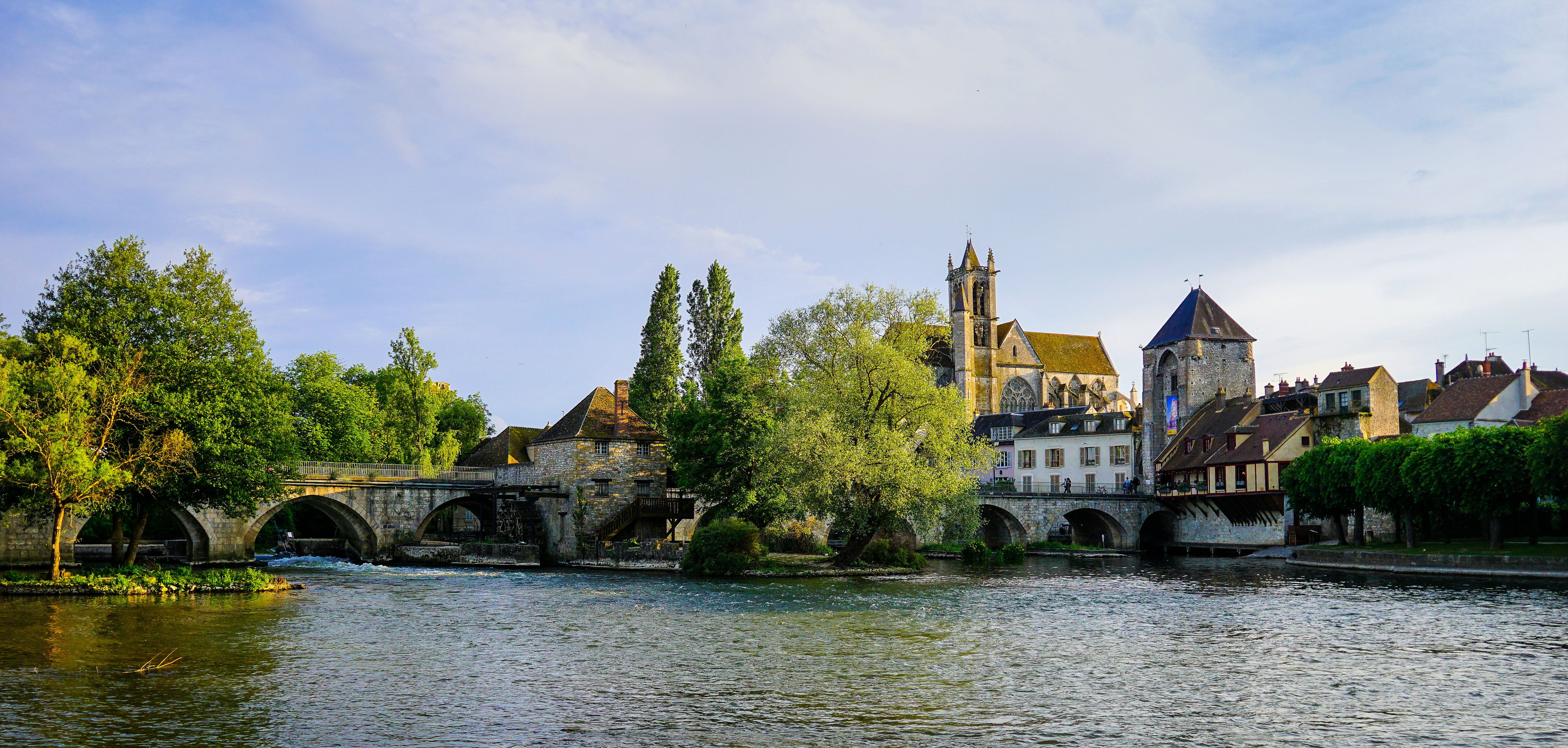 architecture, travel destinations, sky, landscape, tree, river, building exterior, arch bridge, bridge, built structure, plant, scenic, outdoors, city, HD Wallpaper