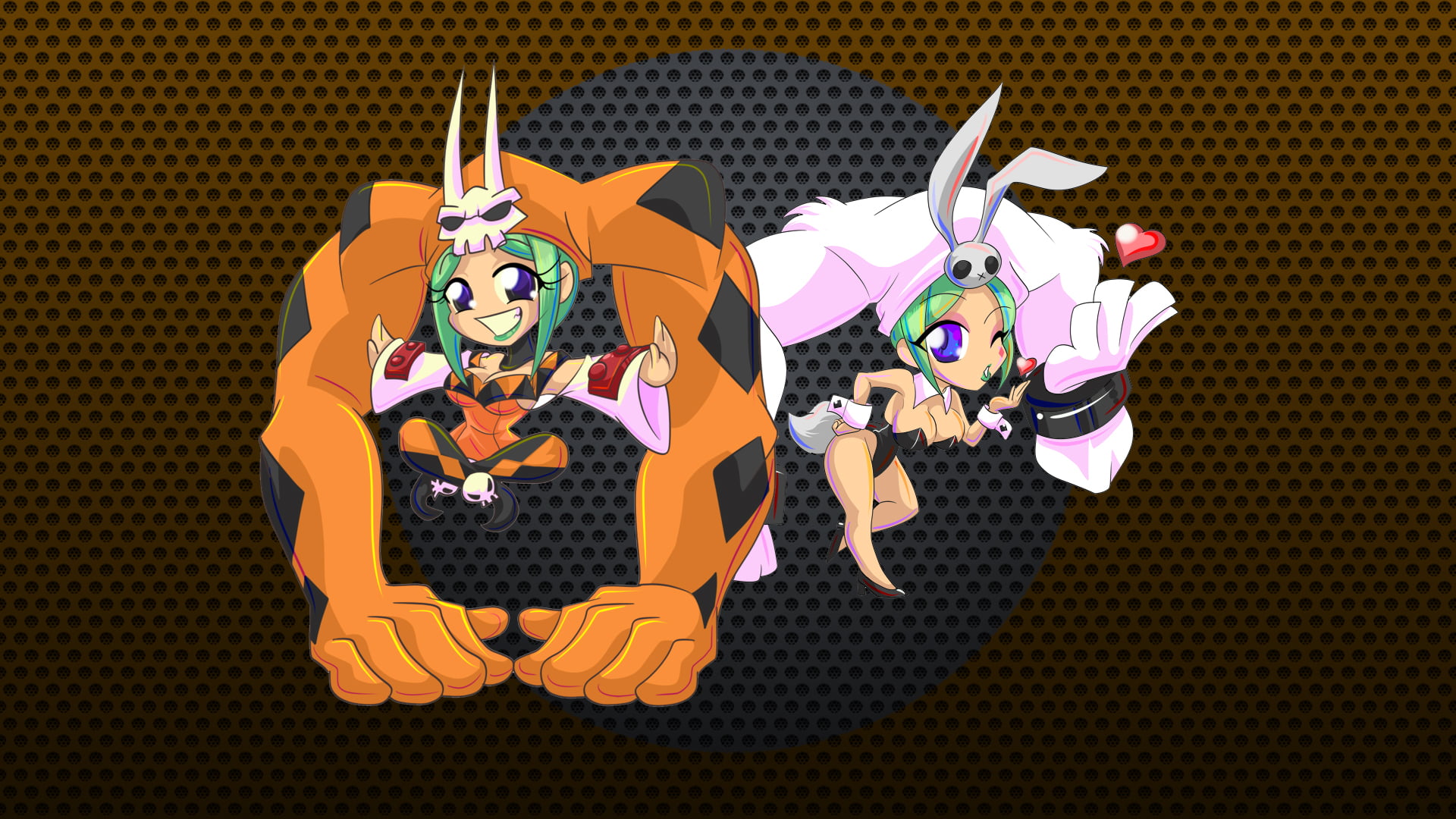 full length, mammal, 1080P, arts culture and entertainment, halloween, creativity, art and craft, Skullgirls, clothing, Cerebella, music, guitar, representation, HD Wallpaper