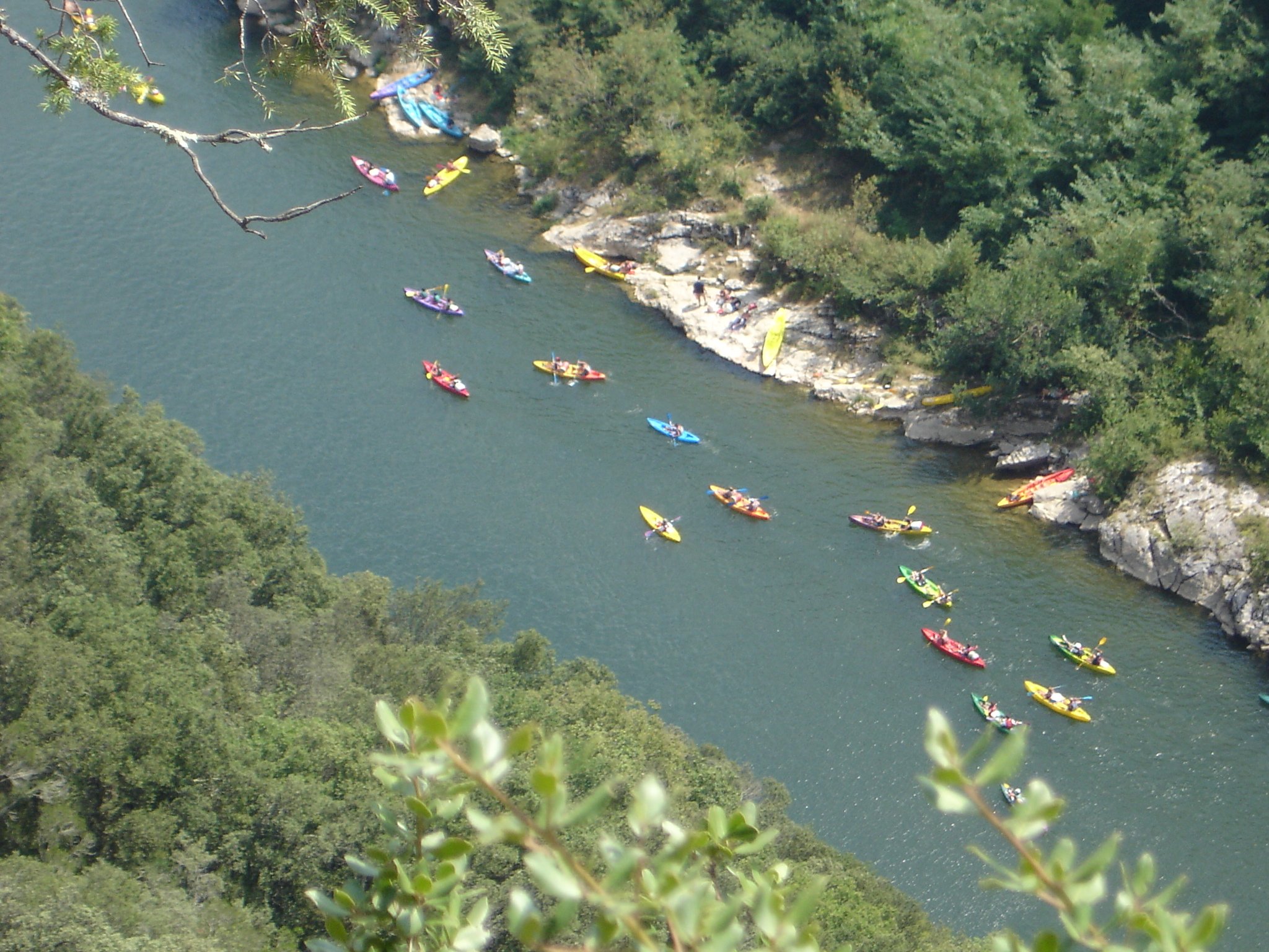 plant, day, crowd, paddler, high angle view, bay, sea, nature, transportation, canoeing, ardeche, nautical vessel, group of people, france, growth, outdoors, HD Wallpaper