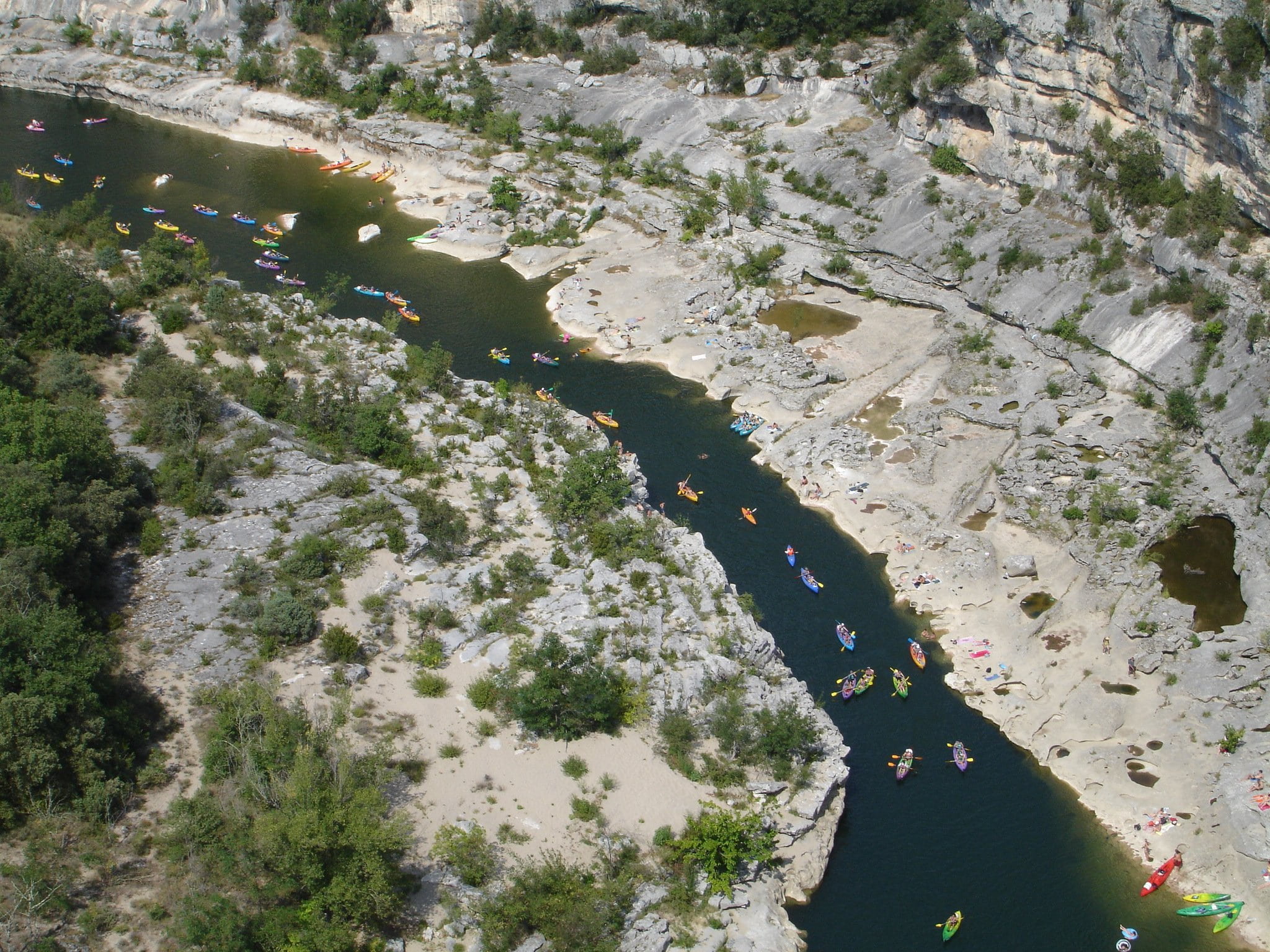 day, no people, transportation, high angle view, paddle, rock - object, solid, sunlight, tree, ardeche, canoeing, plant, 1080P, nature, beauty in nature, HD Wallpaper
