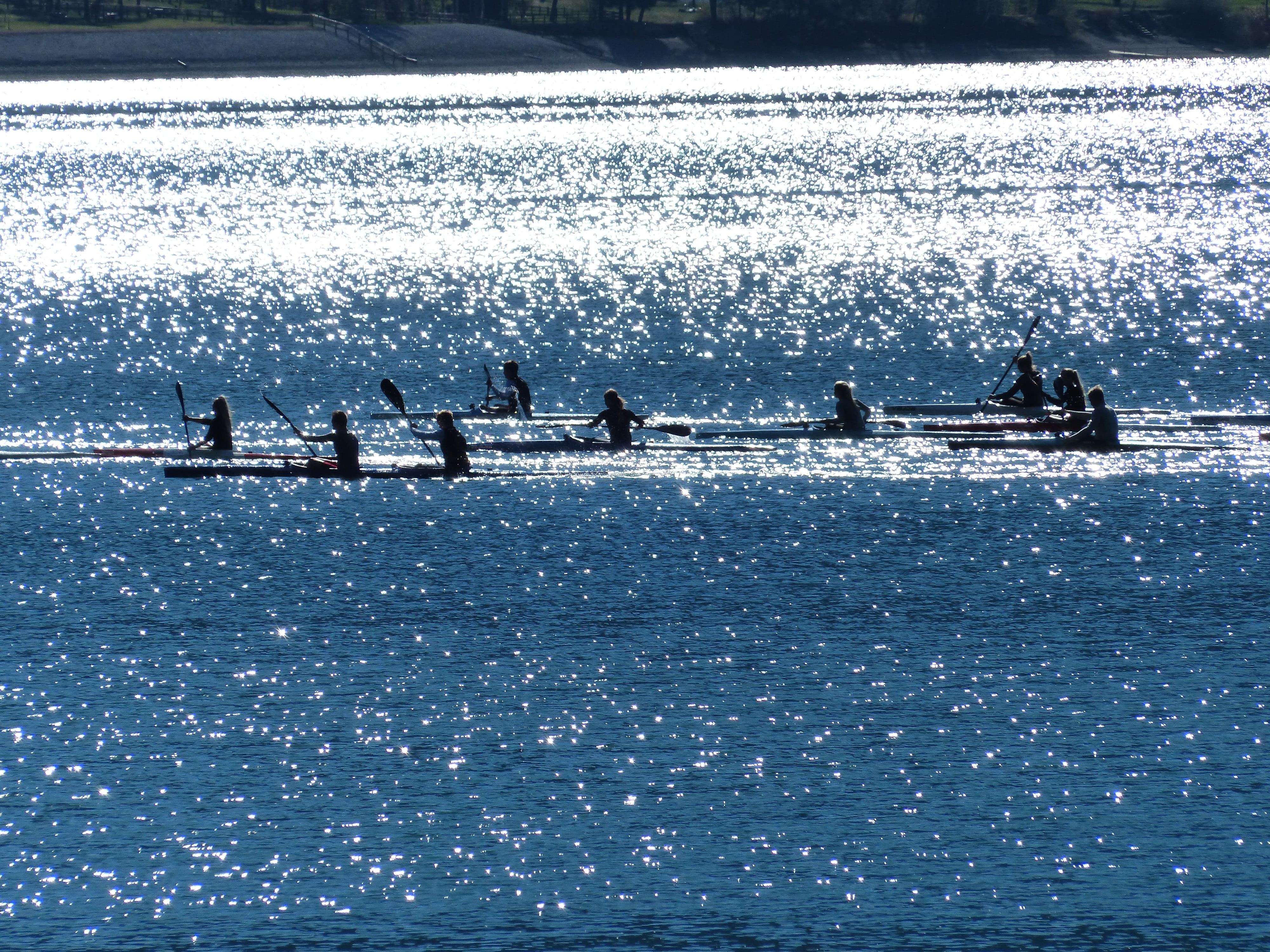 scenics - nature, canoe trip, water, group of people, Canoe, water sports, sea, horizon over water, shine, Canoeists, outdoors, aquatic sport, Canoes, men, HD Wallpaper