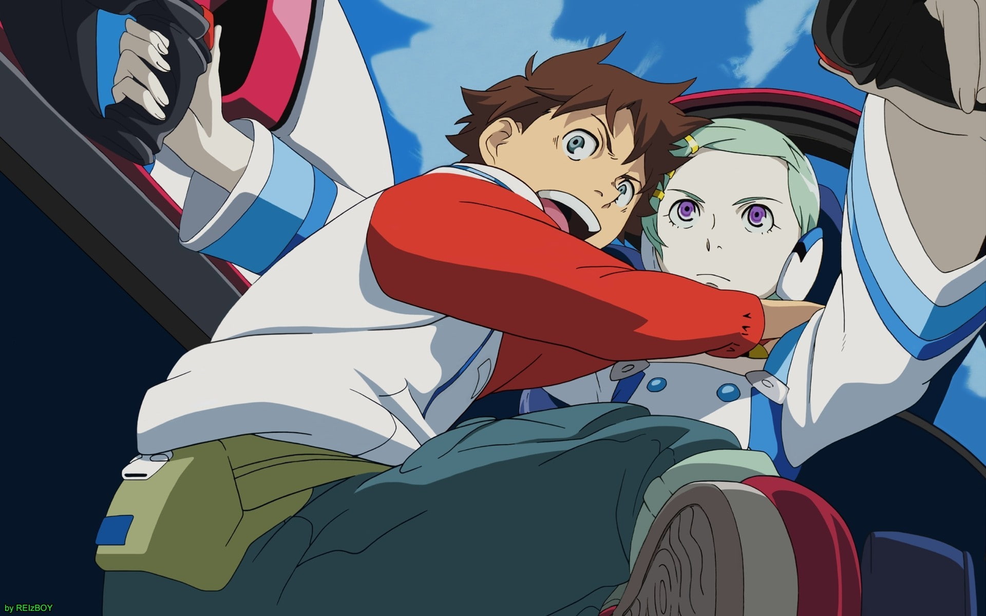 representation, sunlight, art and craft, blue, 1080P, day, nature, leisure activity, eureka seven eureka character thurston renton anime, outdoors, sky, HD Wallpaper