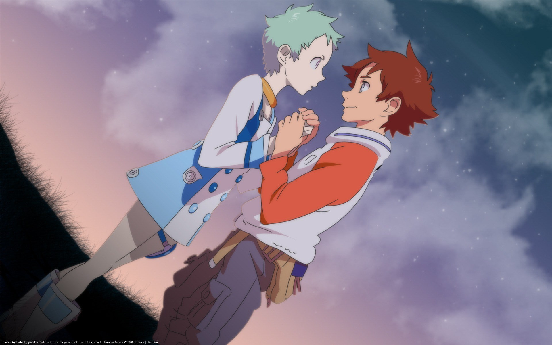star - space, cloud - sky, nature, low angle view, 1080P, sky, emotion, leisure activity, eureka seven, day, digital composite, positive emotion, outdoors, HD Wallpaper