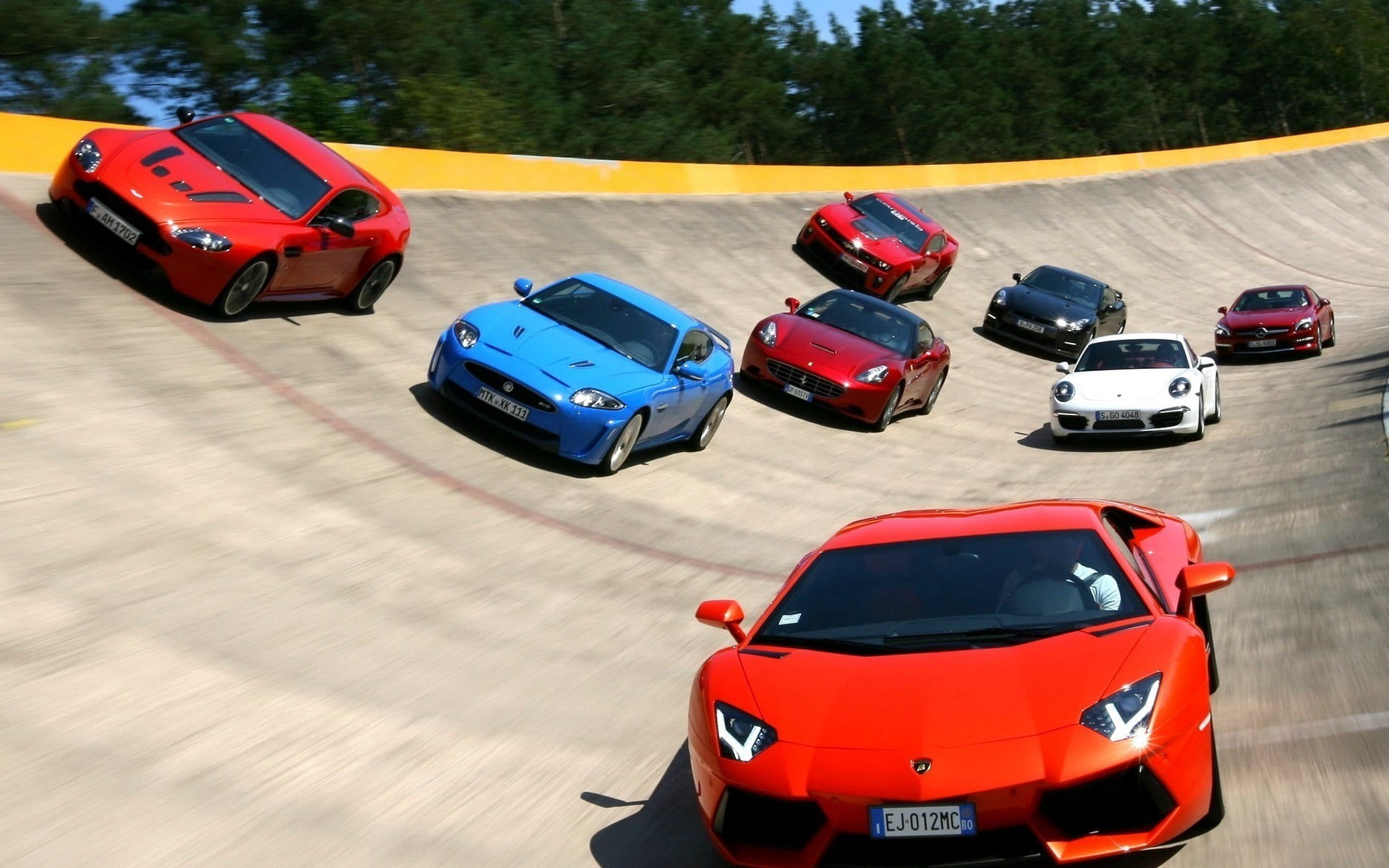 1080P, car super car lamborghini aventador jaguar xkr chevrolet camaro ss mercedes benz sls amg nissan gt r r35, HD Wallpaper