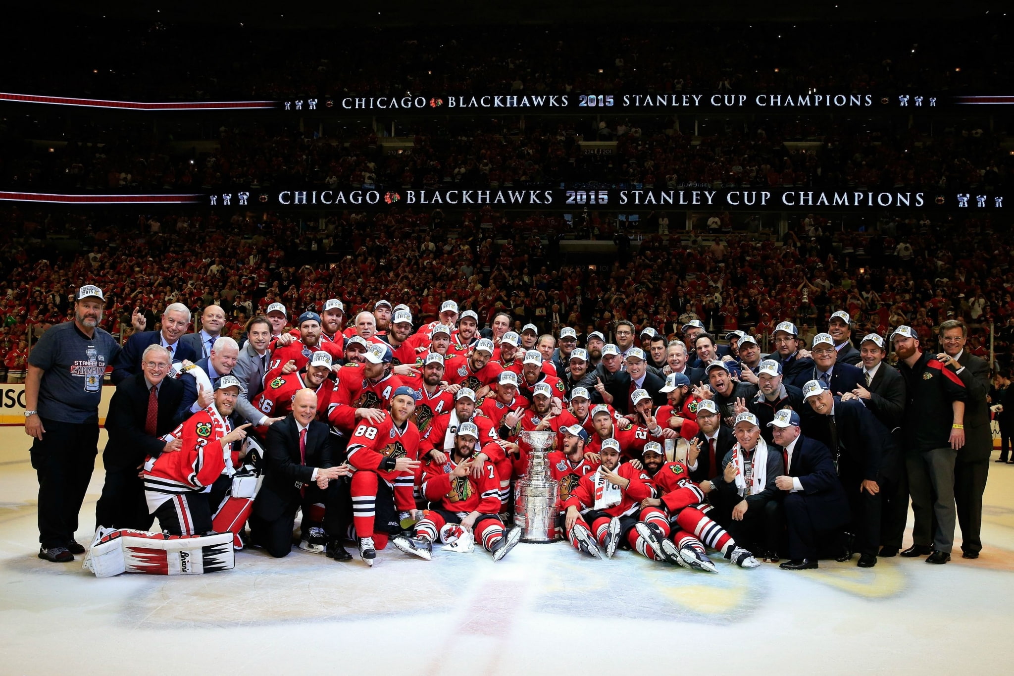 large group of people, sign, looking, group of people, outdoors, adult, sport, watching, text, chicago blackhawks screensavers backgrounds, western script, HD Wallpaper