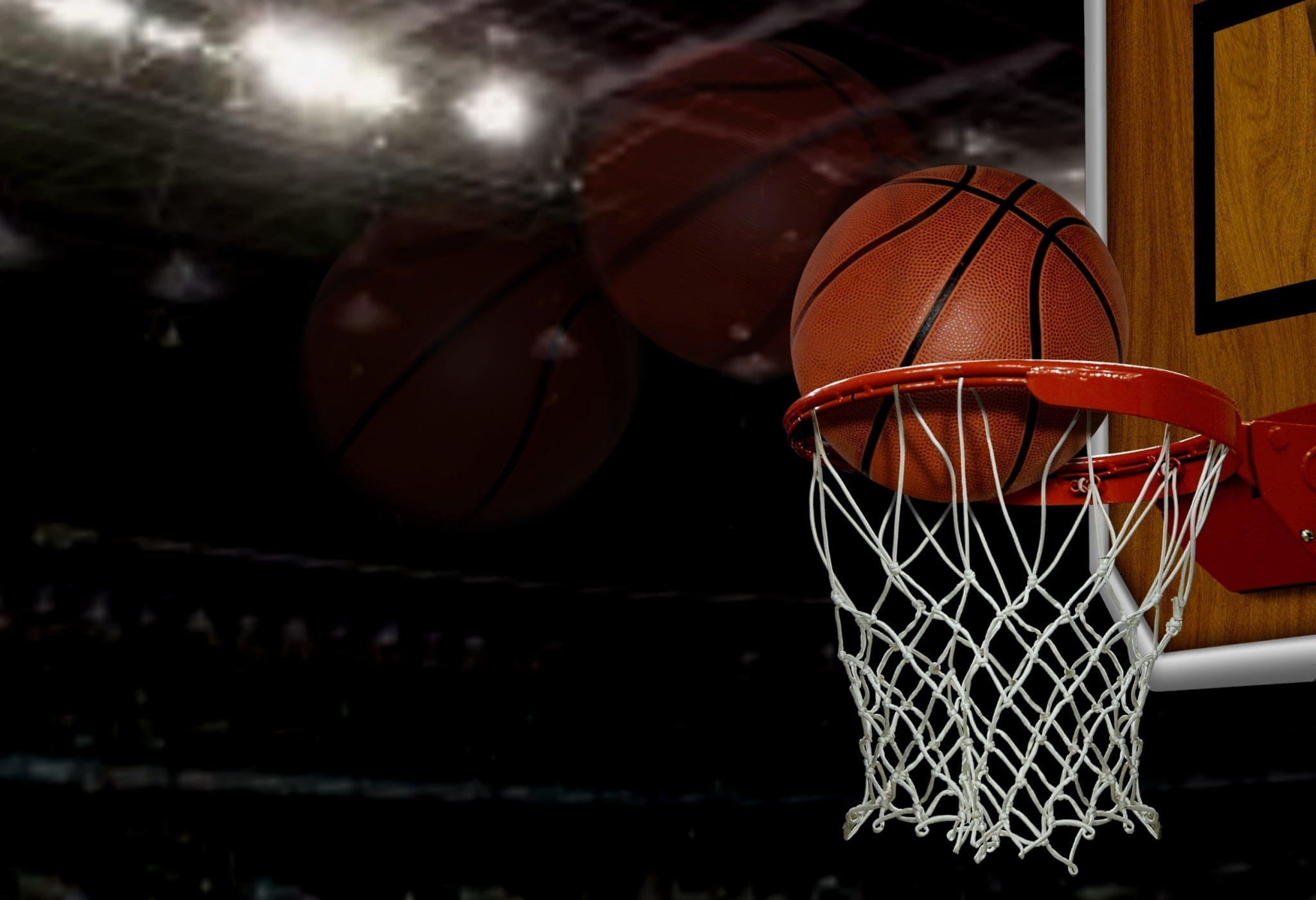 basketball pictures desktop, sphere, focus on foreground, basketball player, basketball hoop, no people, sports equipment, court, accuracy, taking a shot - sport, HD Wallpaper