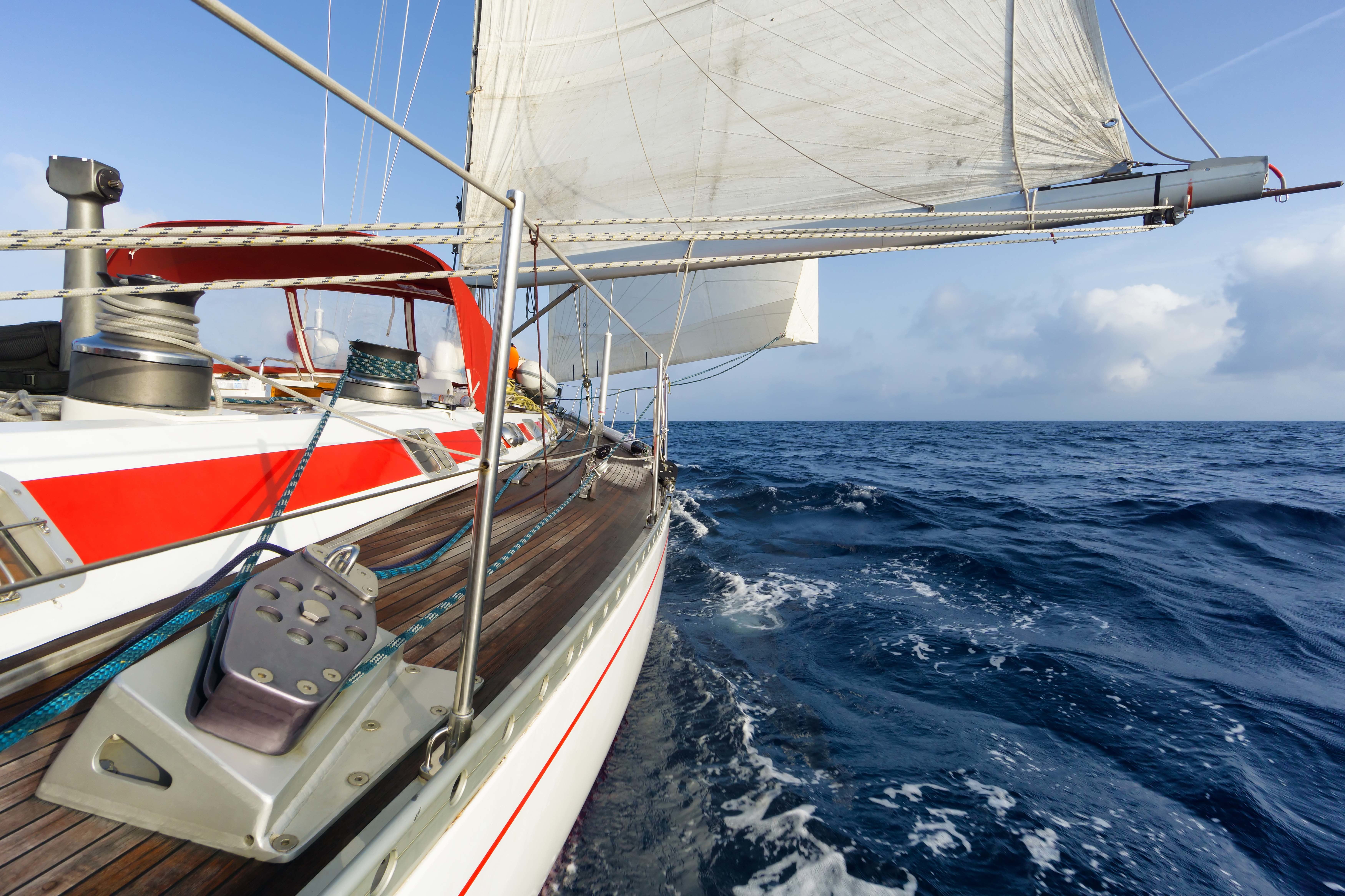 day, water, horizon over water, rope, bokeh, white, sky, tourism, deck, clouds, marine, travel, mode of transportation, summer, full, nautical vessel, horizon, HD Wallpaper