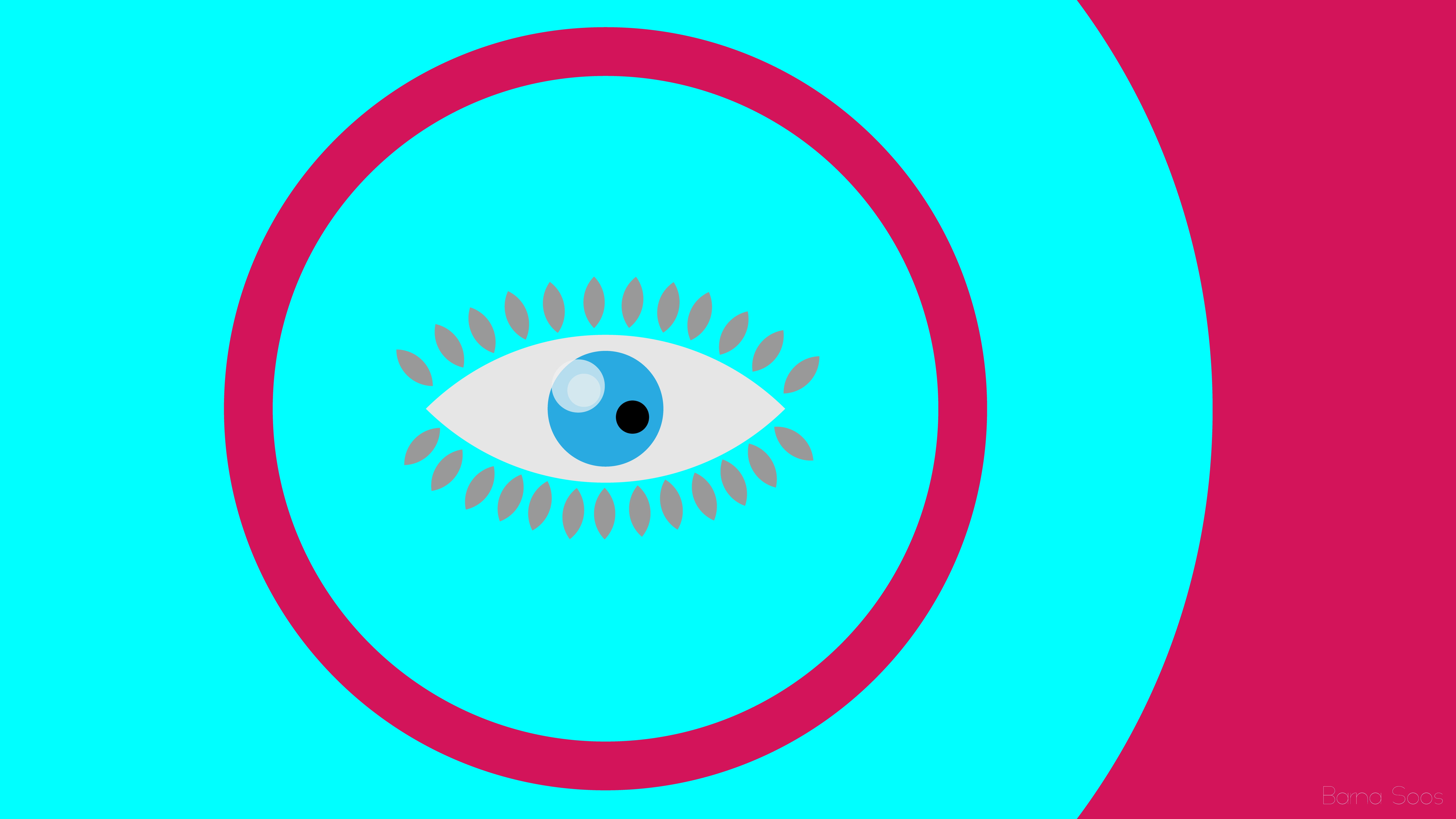 blue background, green color, eyes, eye, plastic, 8K, blue, minimalism, digital composite, close-up, fuel and power generation, power supply, circle, abstract, HD Wallpaper