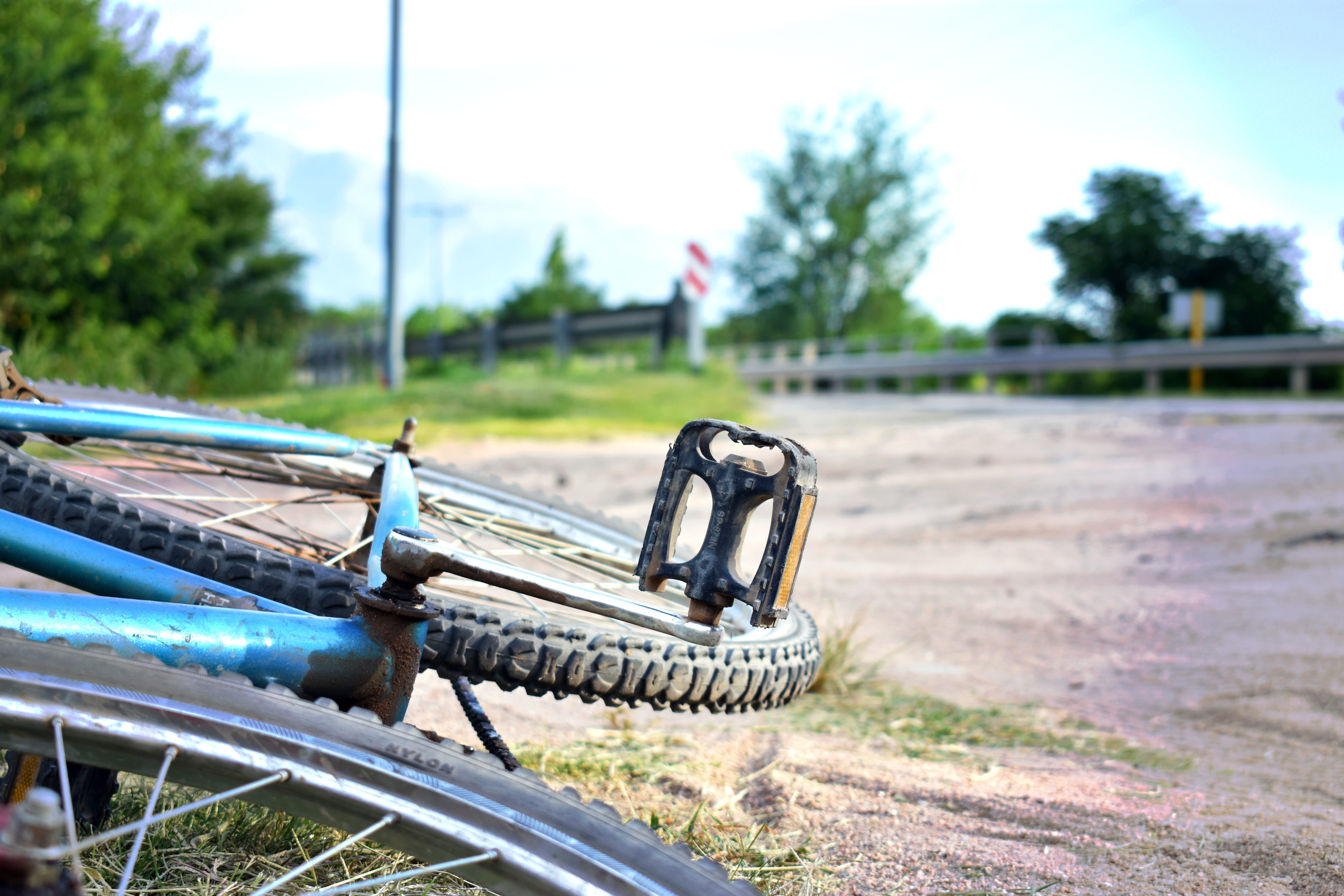 land, no people, tree, wheel, focus on foreground, air, day, transportation, mode of transportation, grass, adventure, land vehicle, sky, cycling, plant, HD Wallpaper