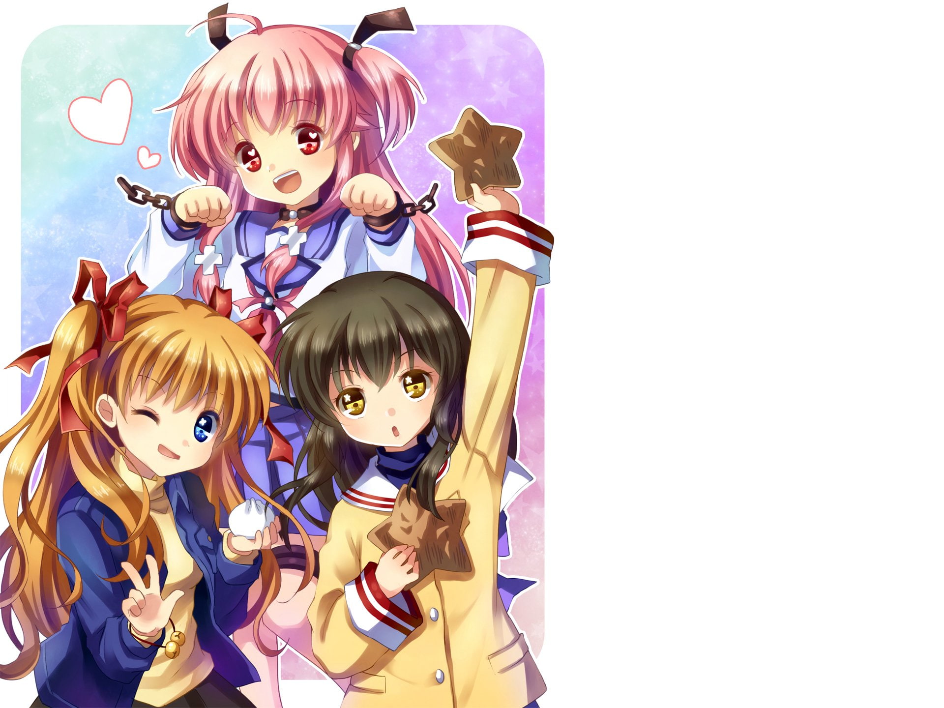 Fuuko Ibuki, Anime, Clannad, Crossover, Yui (Angel Beats!), 1080P, Angel Beats!, HD Wallpaper