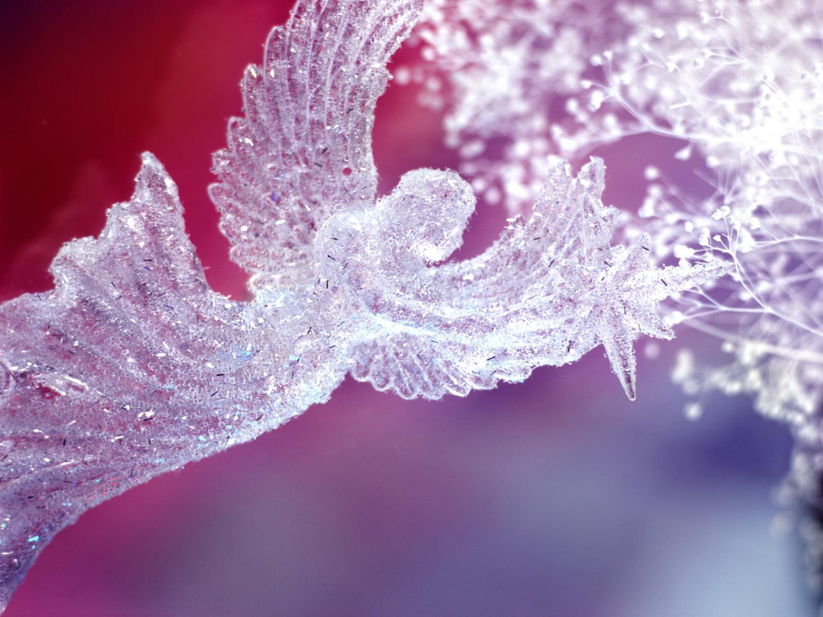 year, ornament, angel, christmas, crystal, new year, 720P, snow, ice, new, HD Wallpaper