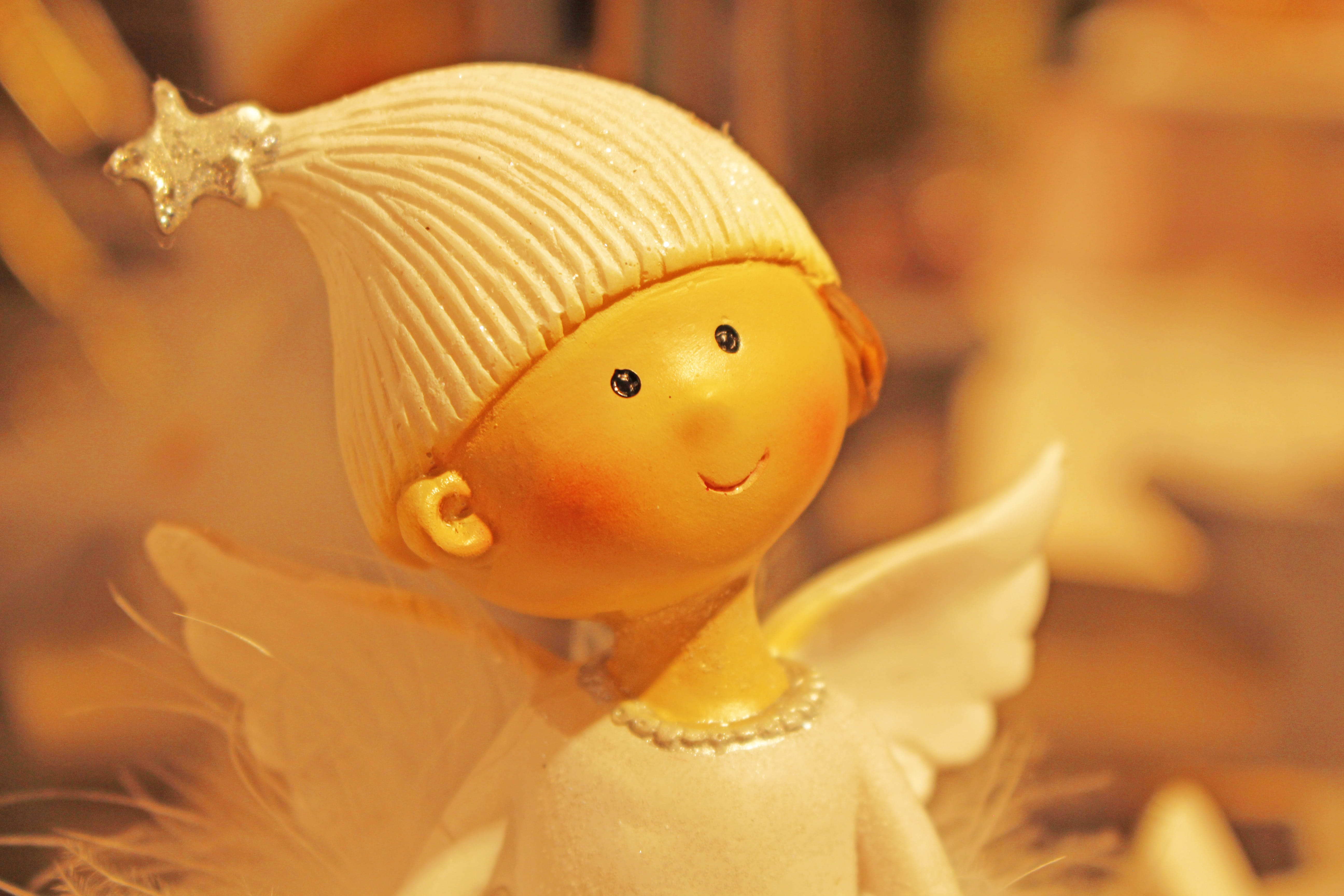 figure, doll, christmas time, selective focus, wing, cute, indoors, celebration, toy, figurine, contemplative, close-up, christmas, chinese new year, christmas angel, HD Wallpaper