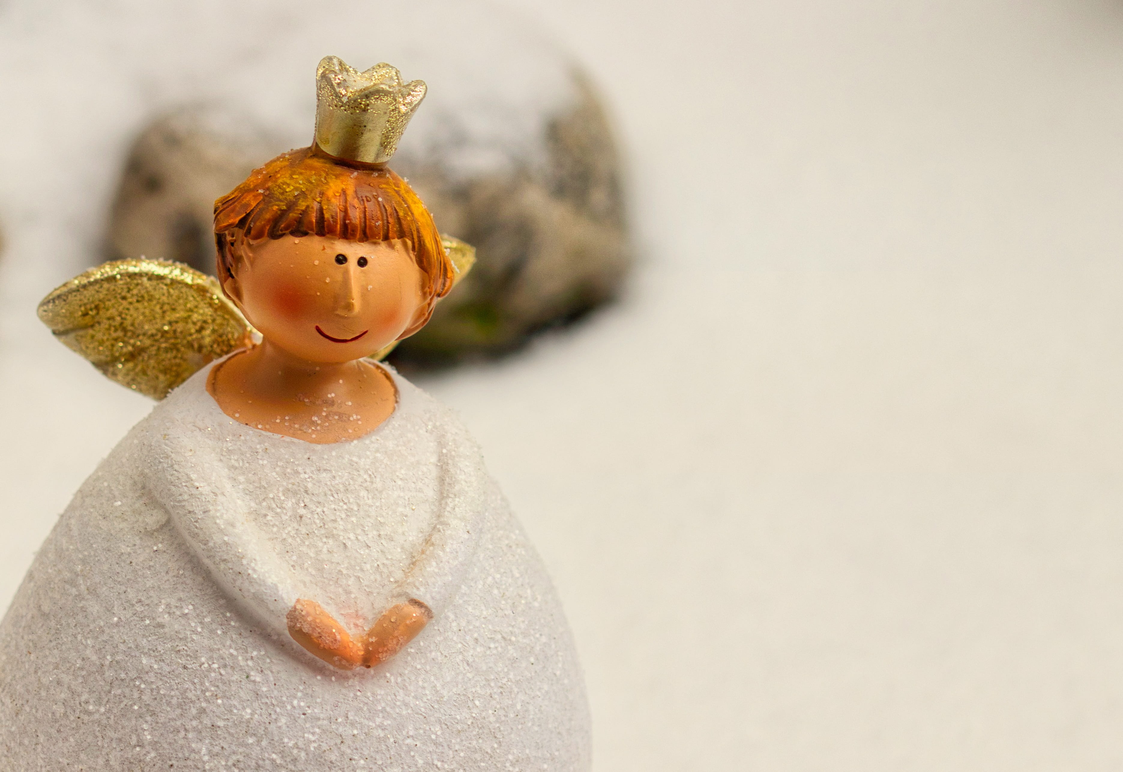 no people, single object, greeting card, angel, still life, art and craft, close-up, small, guardian angel, doll, angel figure, sparkle, christmas angel, HD Wallpaper