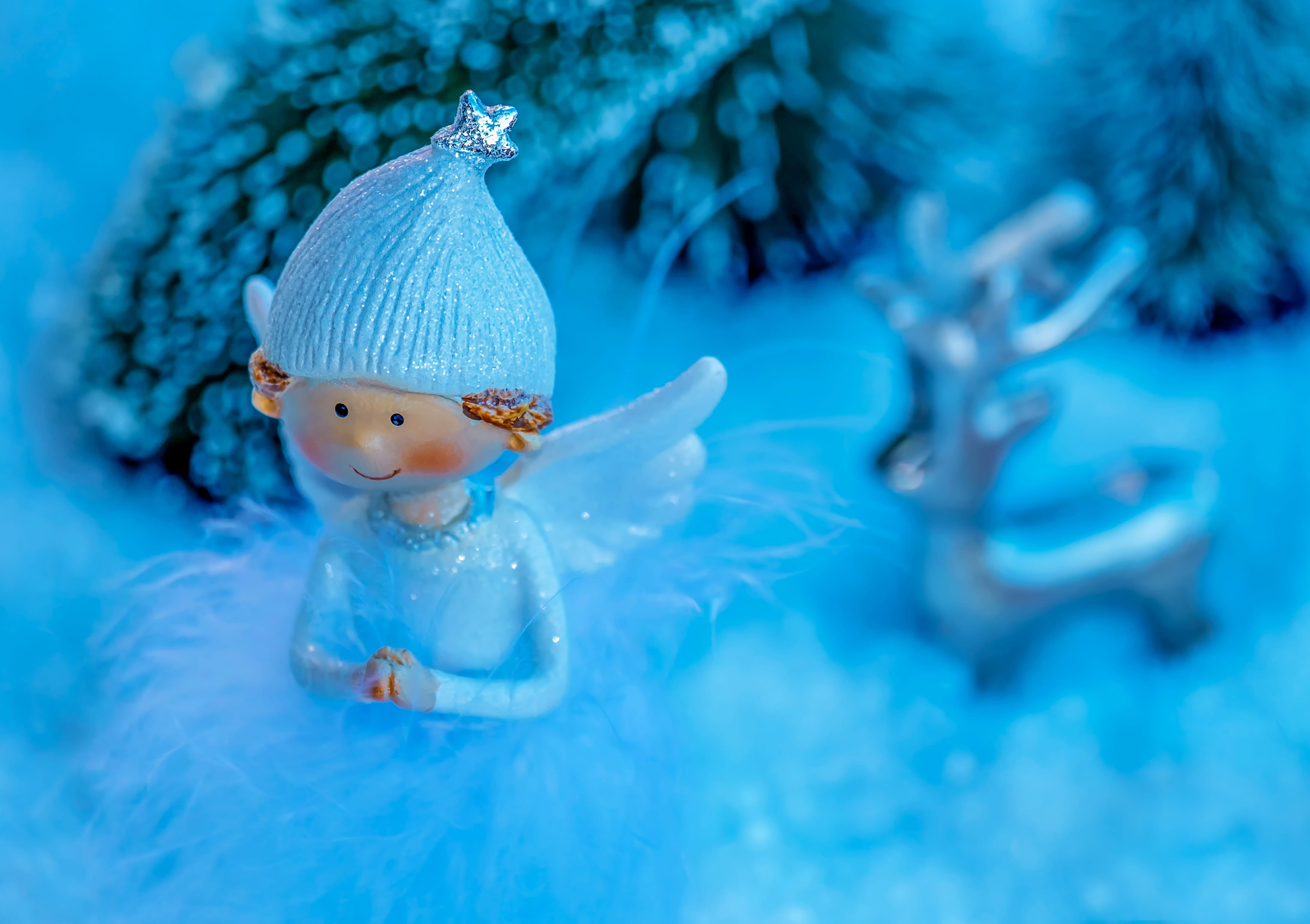 christmas time, toy, pool, young, human representation, hope, christmas, reindeer, deco, close-up, clothing, swimming pool, turquoise colored, angel, art and craft, HD Wallpaper