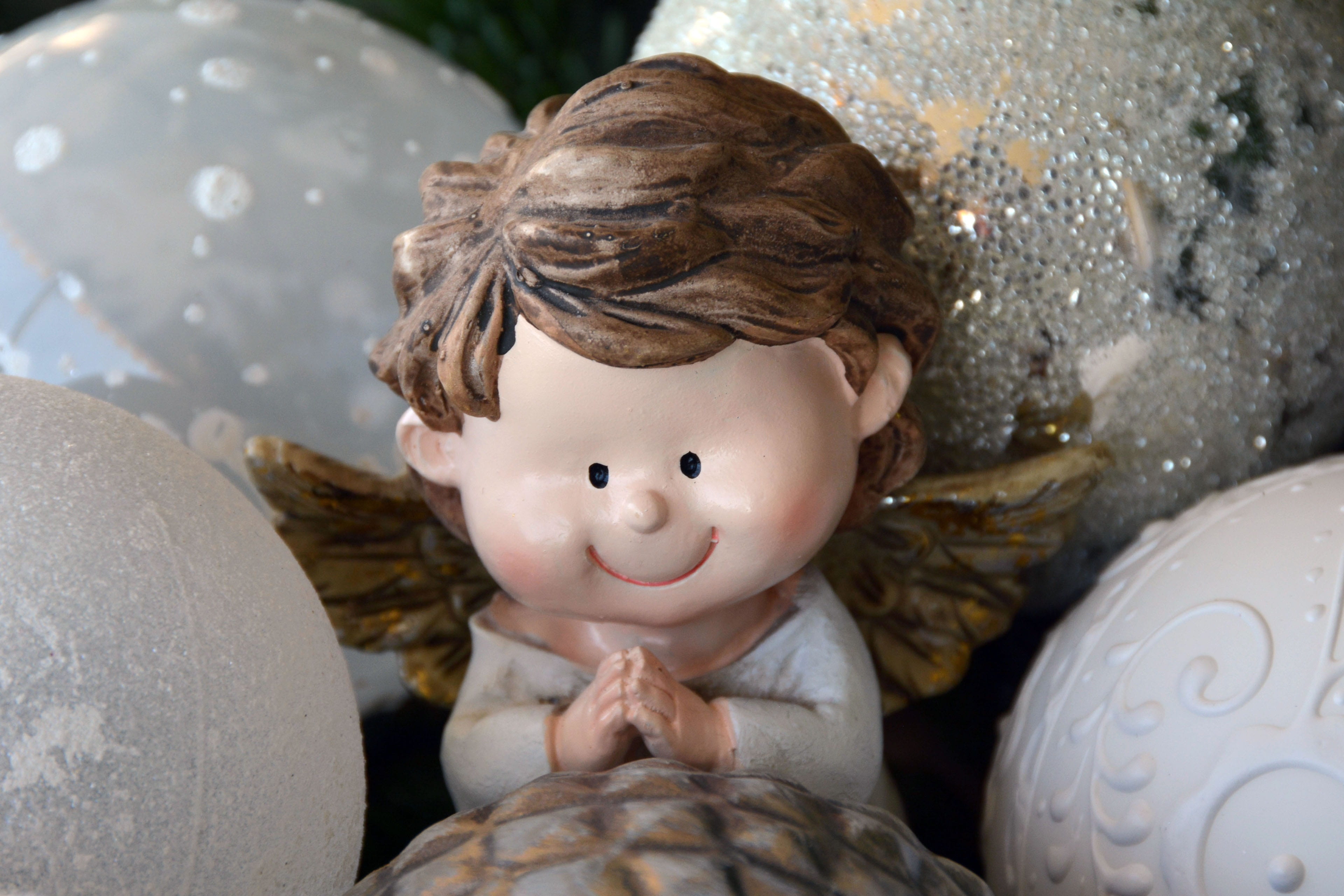 baby, christmas decoration, christmas, faith, christmas angel, outdoors, greeting card, pine cones, angel, christmas ornament, satisfied, representation, HD Wallpaper