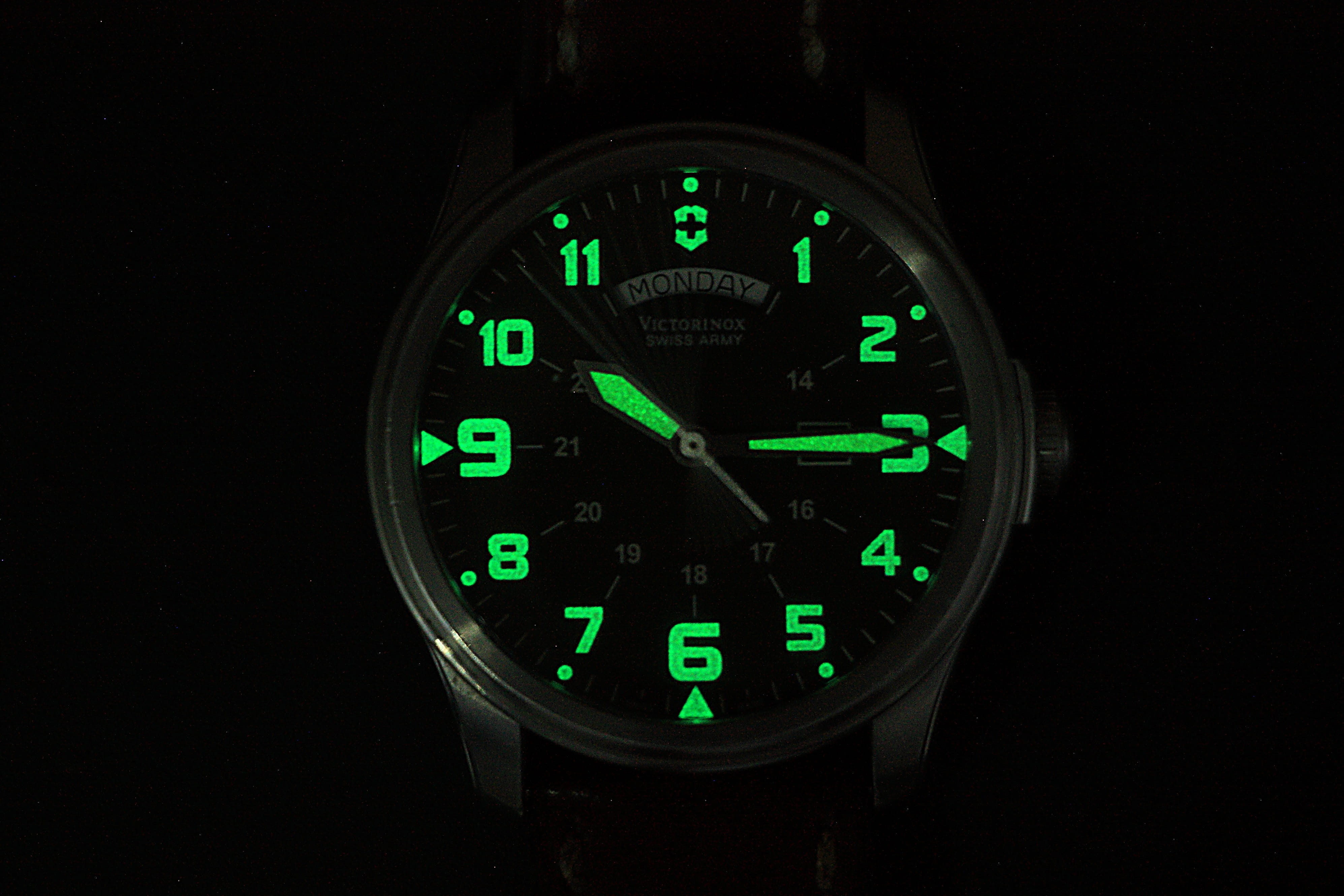 mens, time indicating, green color, digits, circle, number, dial, Wrist Watch, geometric shape, illuminated, single object, close-up, black background, HD Wallpaper