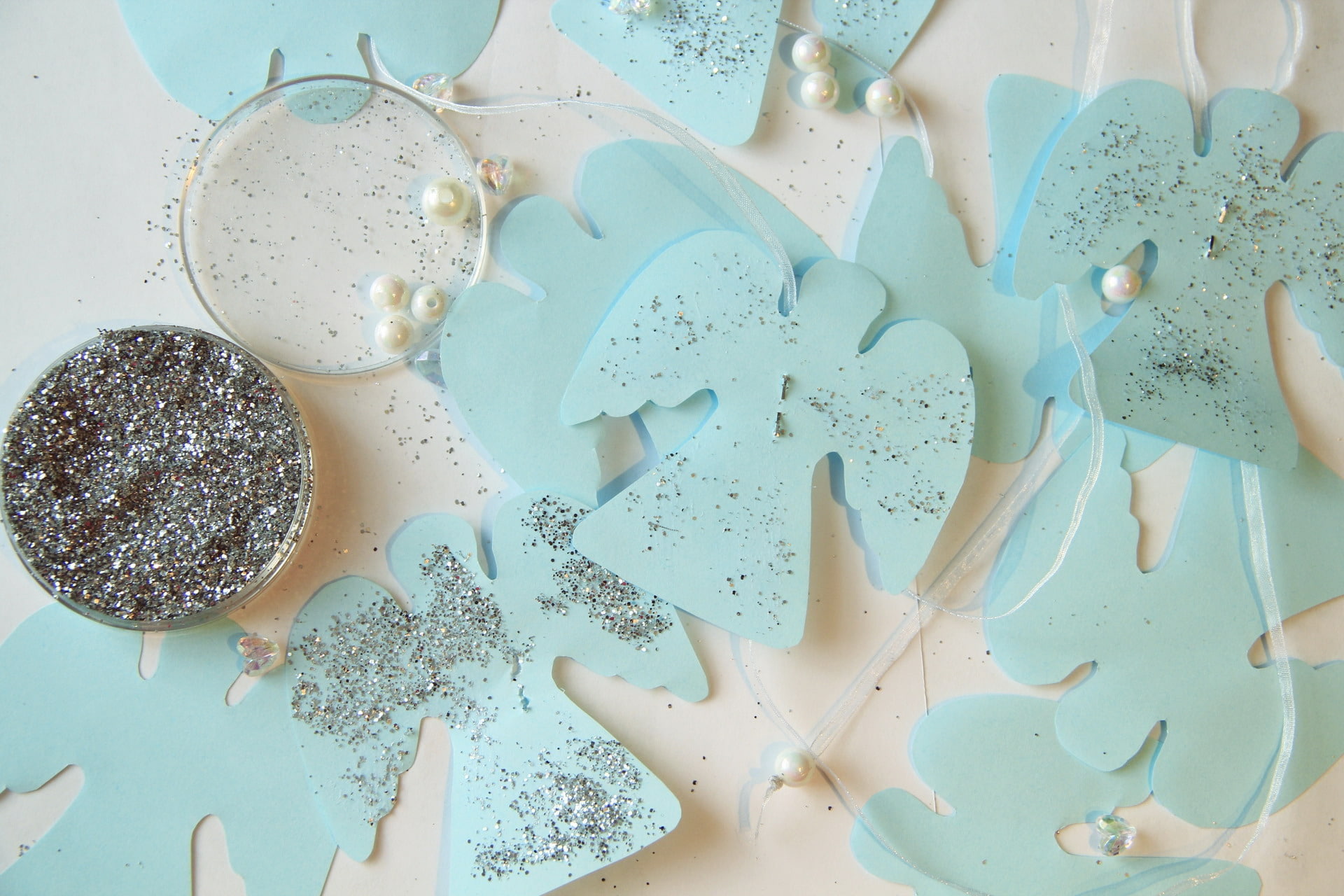 shape, 1080P, paper, angels, christmas, glitter, HD Wallpaper