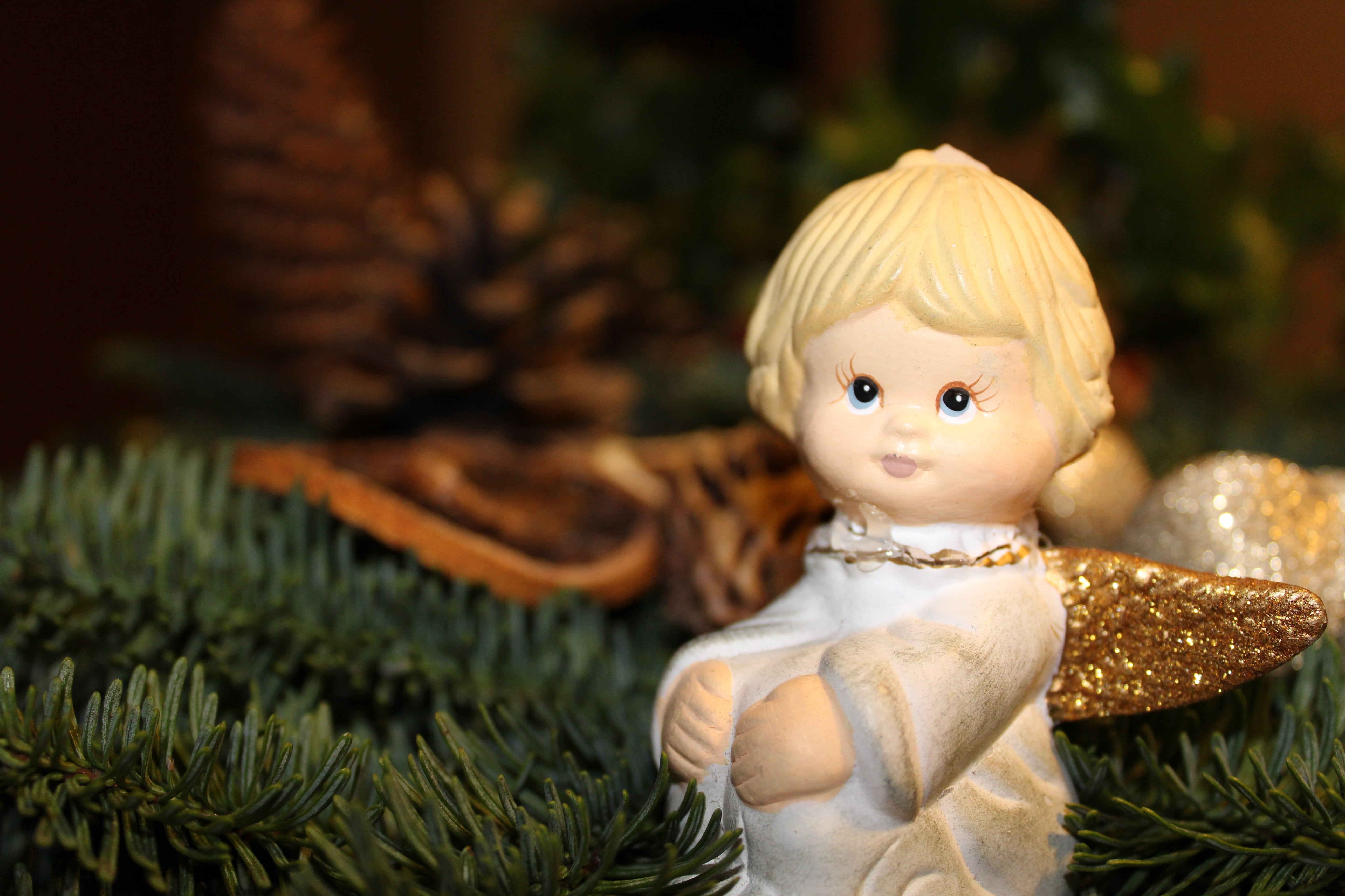human representation, advent, christmas angel, 5K, christmas tree, christmas, celebration, focus on foreground, deco, ornament, clothing, toy, young, sitting, HD Wallpaper