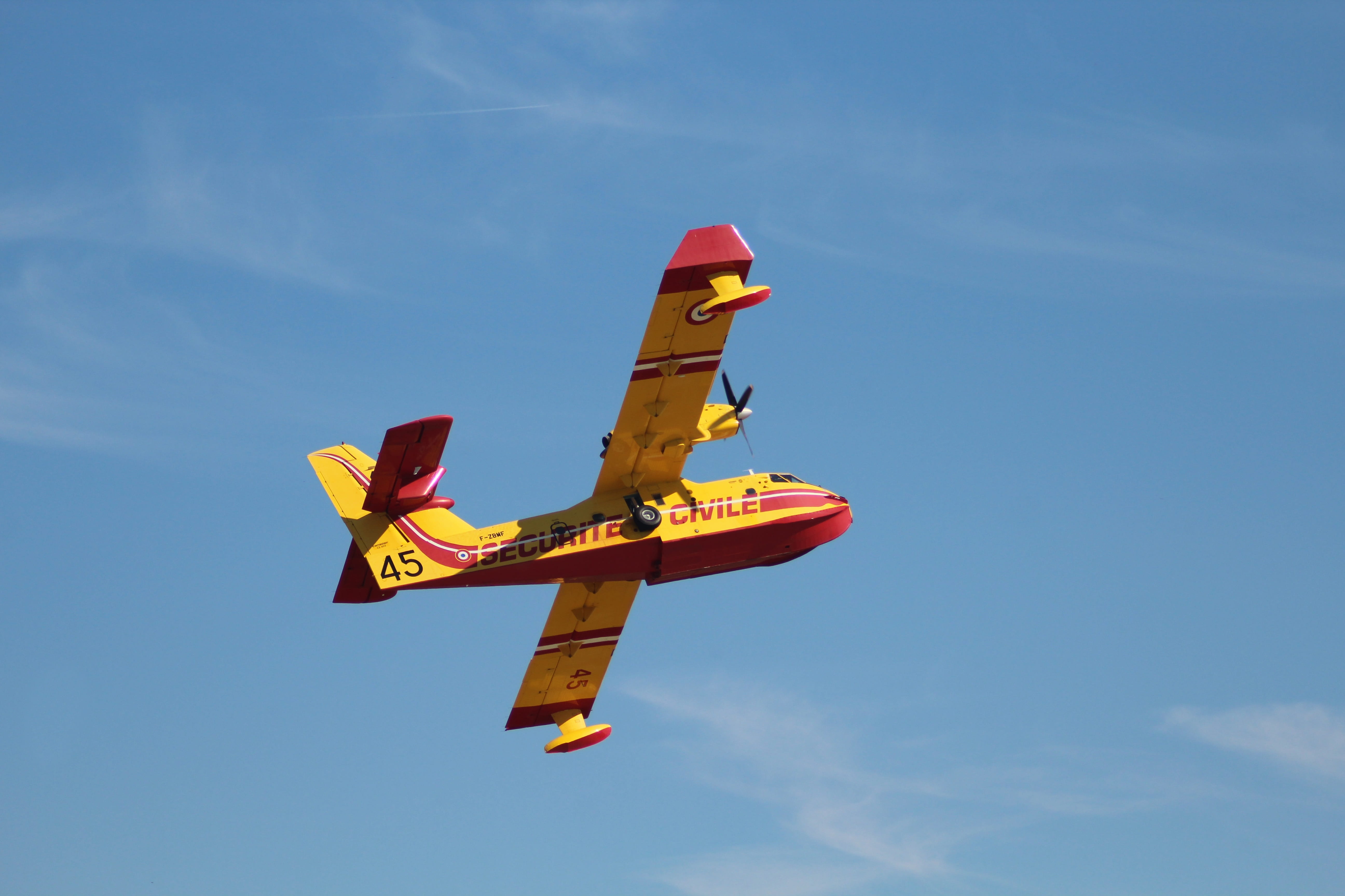 nature, aircraft fire, blue, transportation, airplane, aerobatics, motion, mode of transportation, military airplane, civil security, canadair, flying, HD Wallpaper