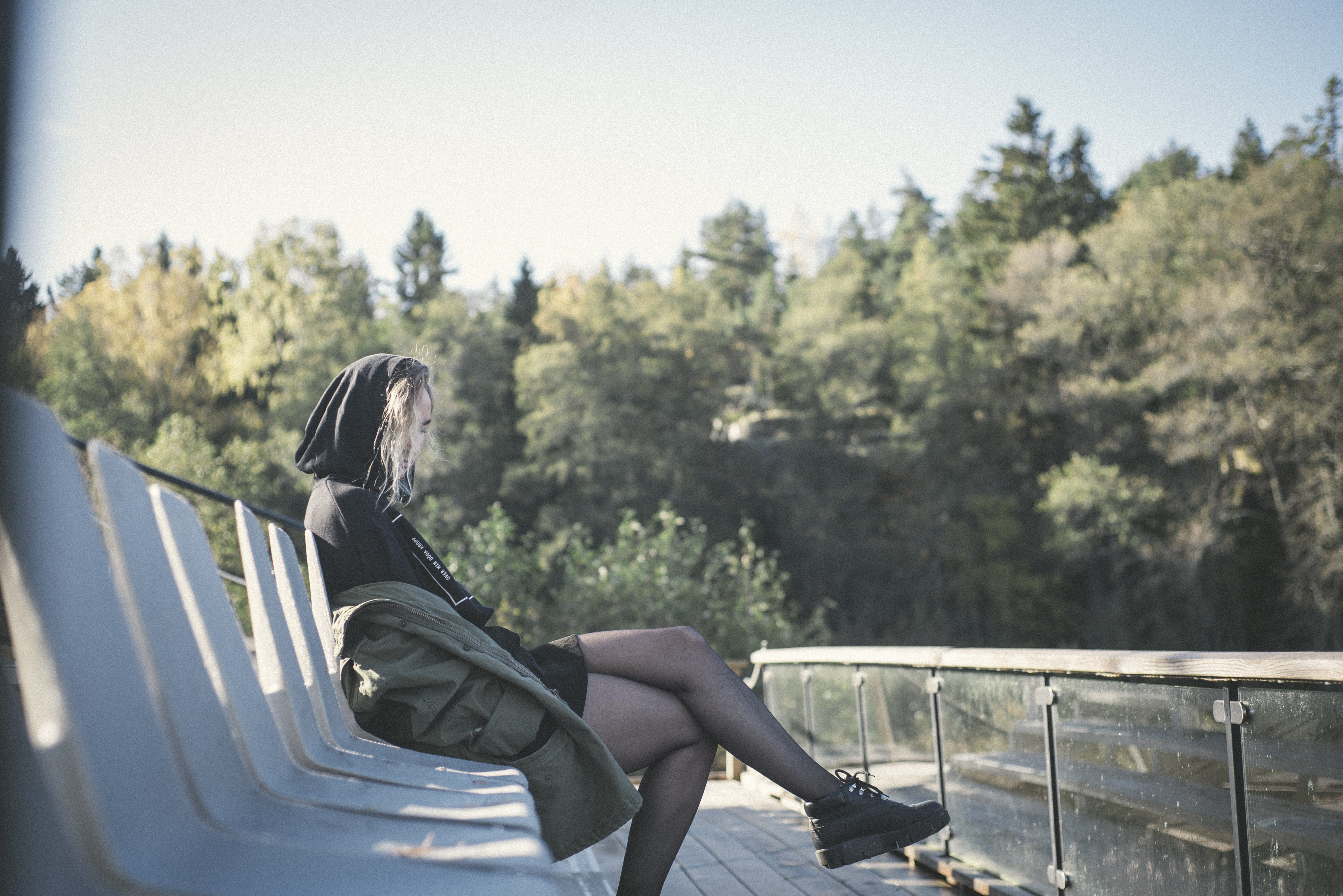 meets, portrait, sunny, chair, street, transportation, lifestyles, shadow, young adult, shoe, tree, plant, side view, bench, sunlight, leisure activity, HD Wallpaper