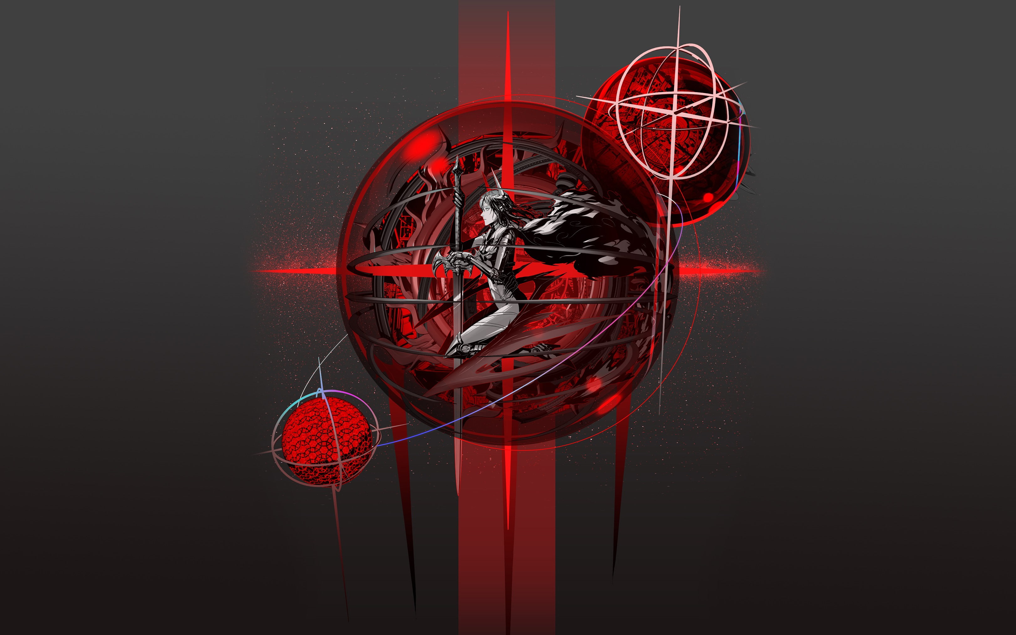 2K, hanging, indoors, sphere, multi colored, black background, art and craft, copy space, large group of objects, red, studio shot, original characters, HD Wallpaper