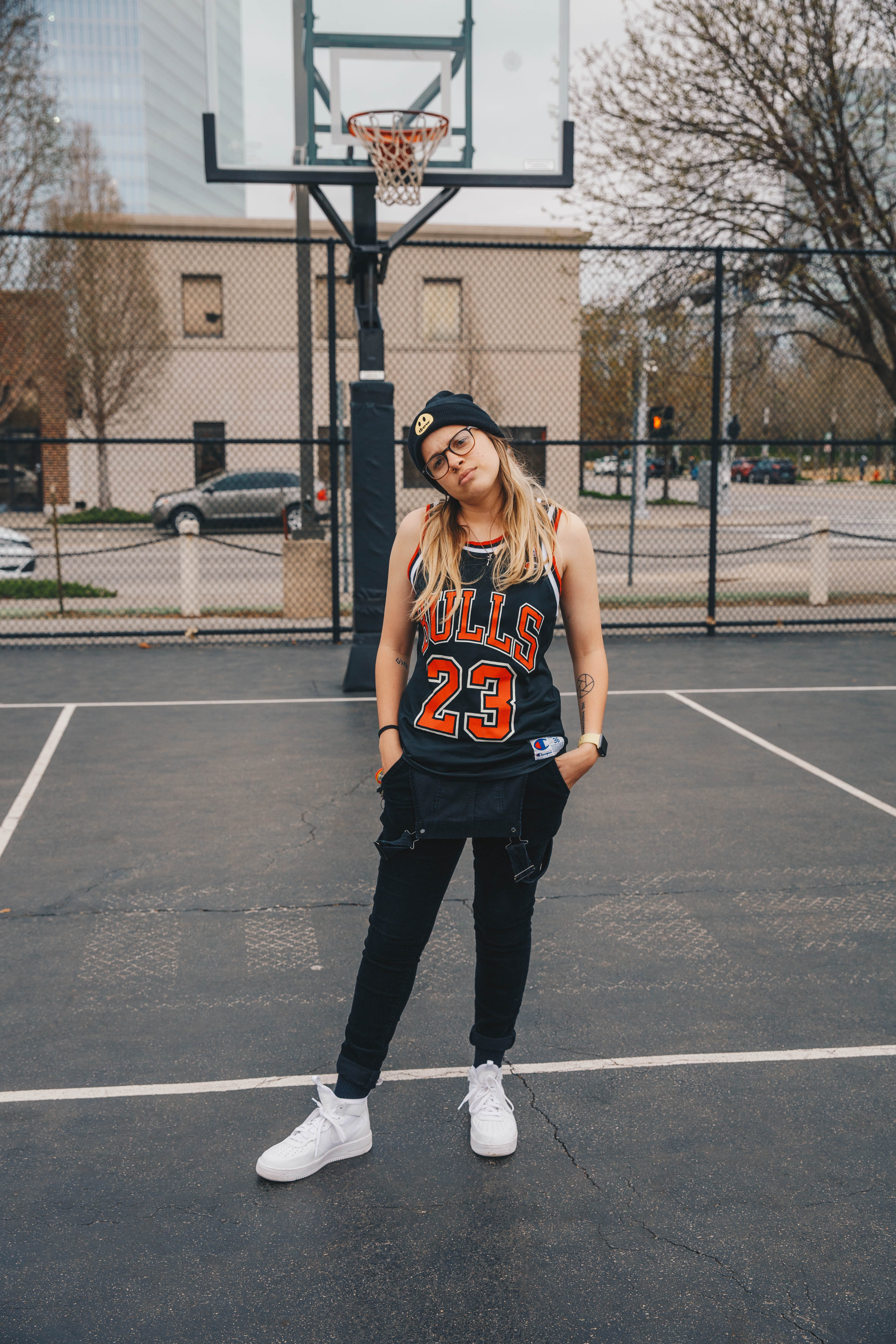 teenager, front view, young adult, full length, looking at camera, basketball - ball, wearing, court, architecture, young women, jersey, women, 5K, woman, Phone HD Wallpaper