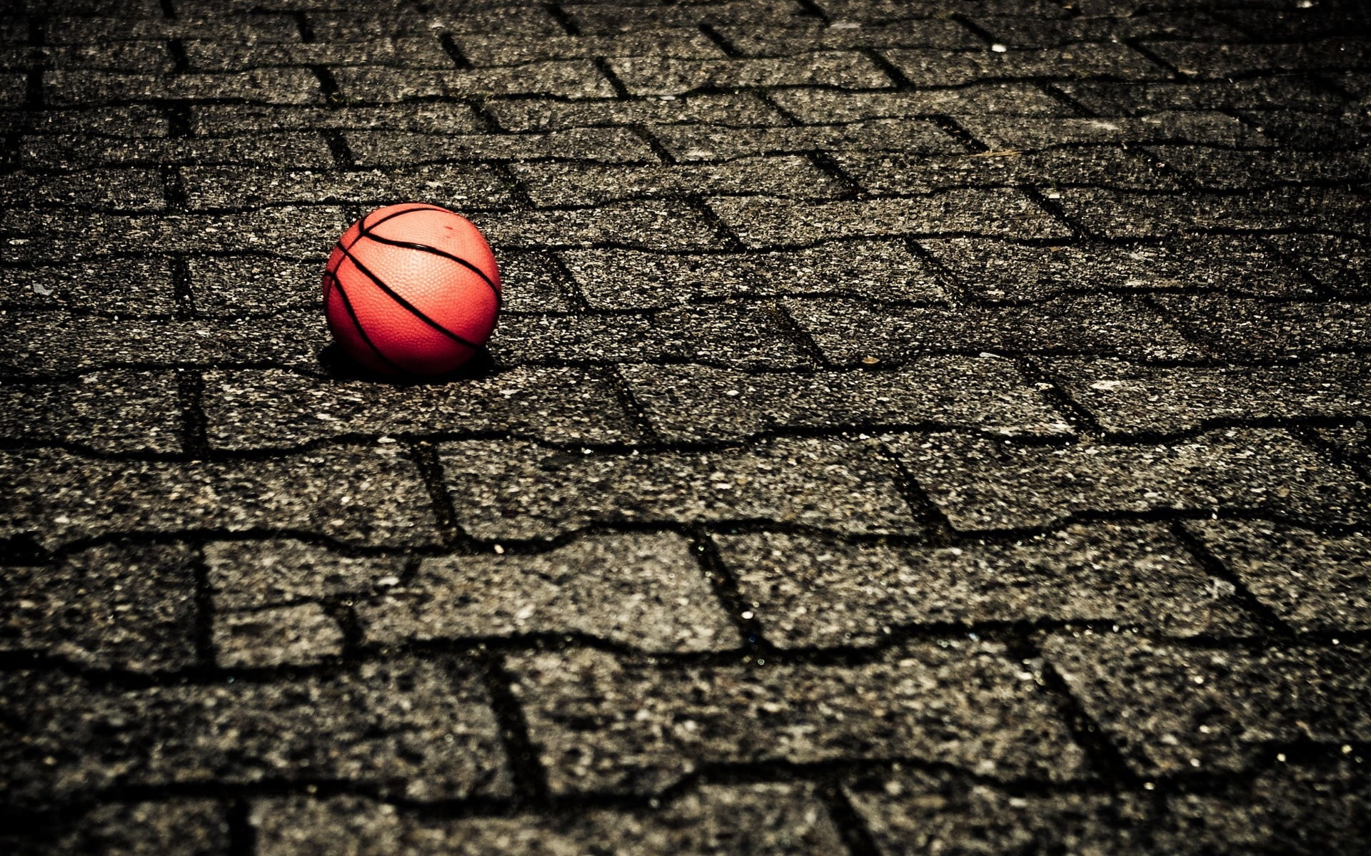 street, sunlight, competition, outdoors, high angle view, single object, day, paving stone, black Color, basketball - Sport, stone, shadow, playing, basketball - Ball, HD Wallpaper
